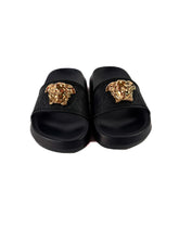 Versace black Medusa rubber slides size 35 NEW BOX