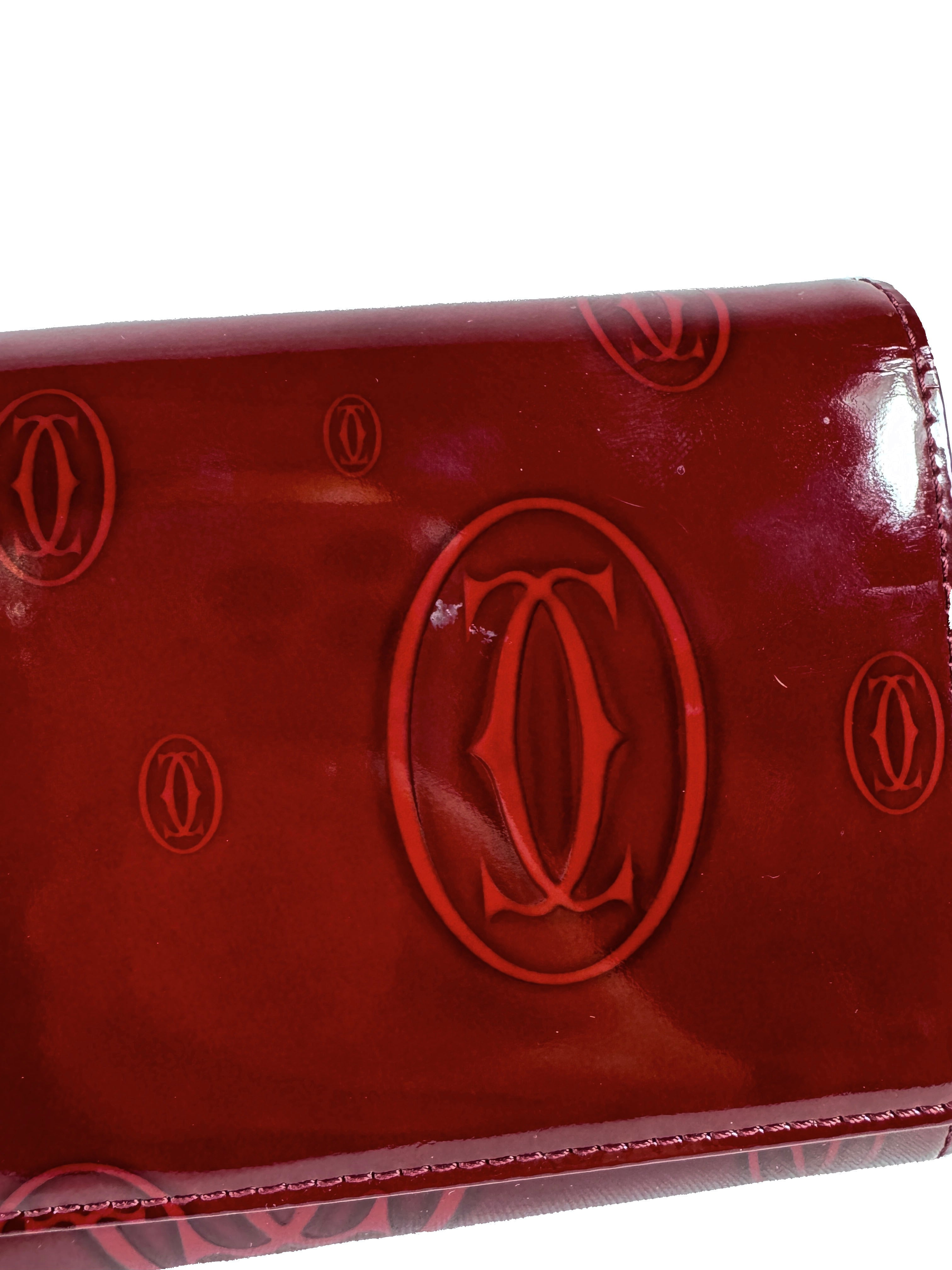 Cartier red patent leather Happy Birthday wallet  FCWE
