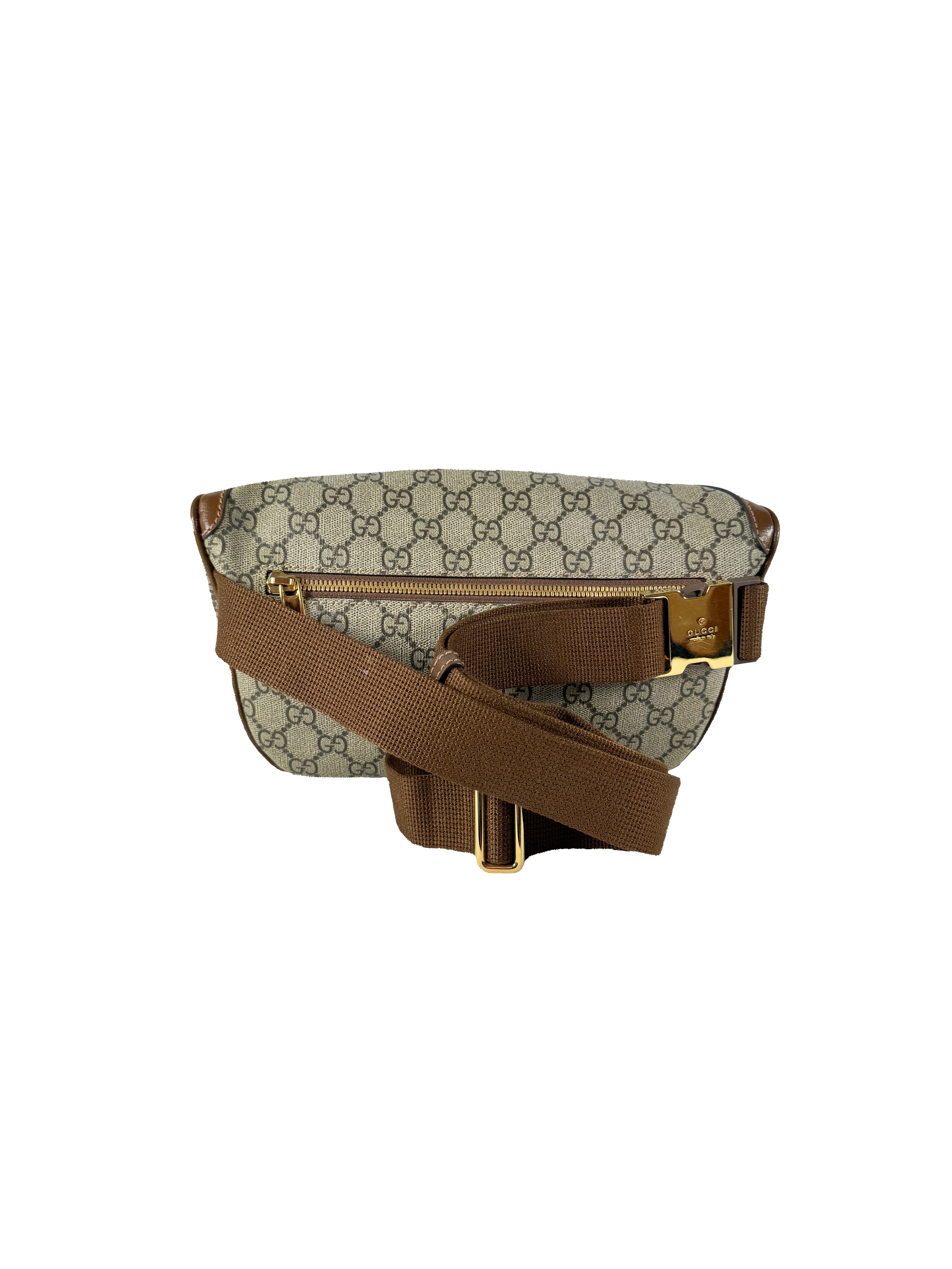Gucci brown Supreme monogram retro G belt bag 486628