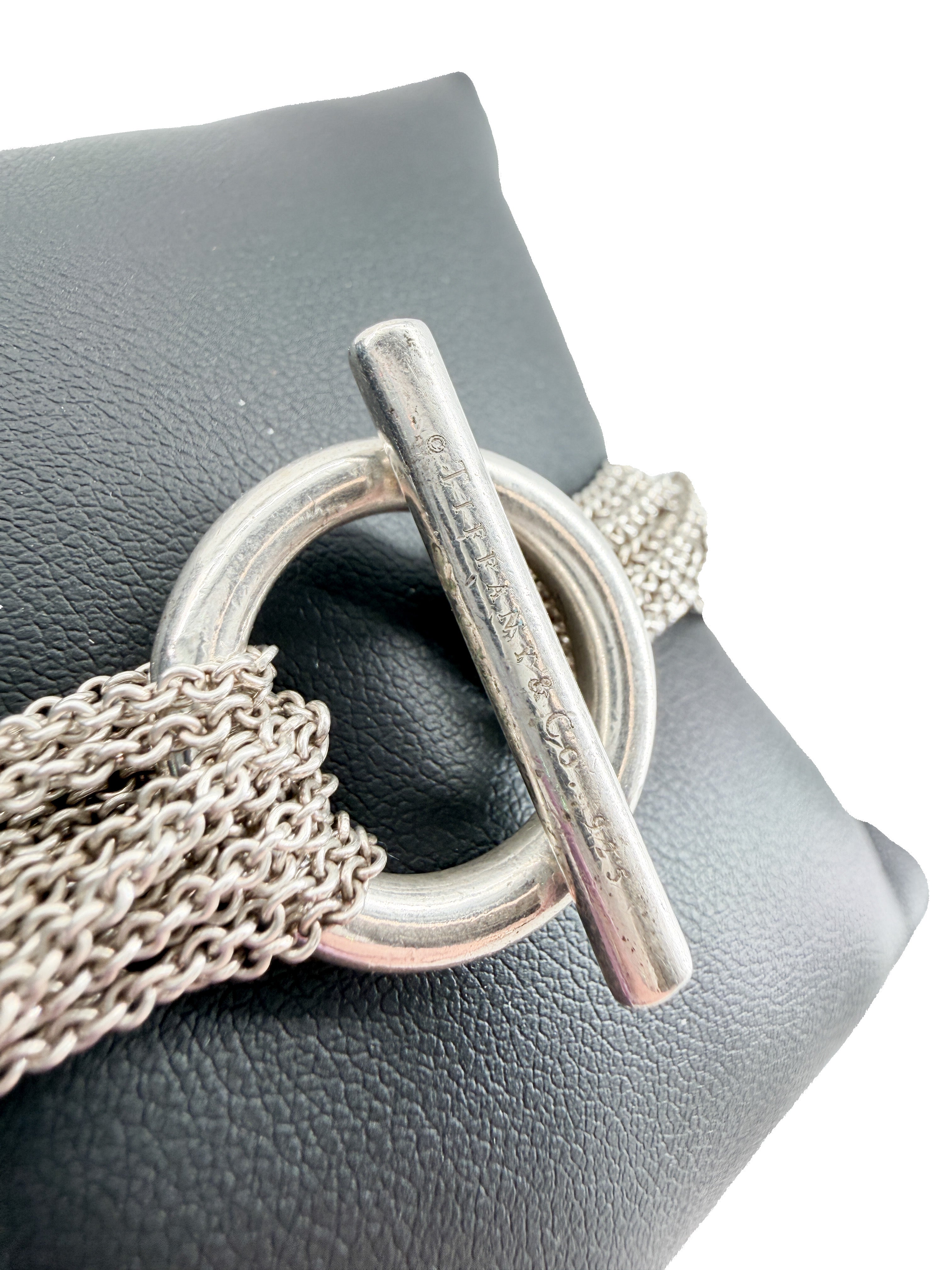 Tiffany & Co silver mesh heart toggle bracelet