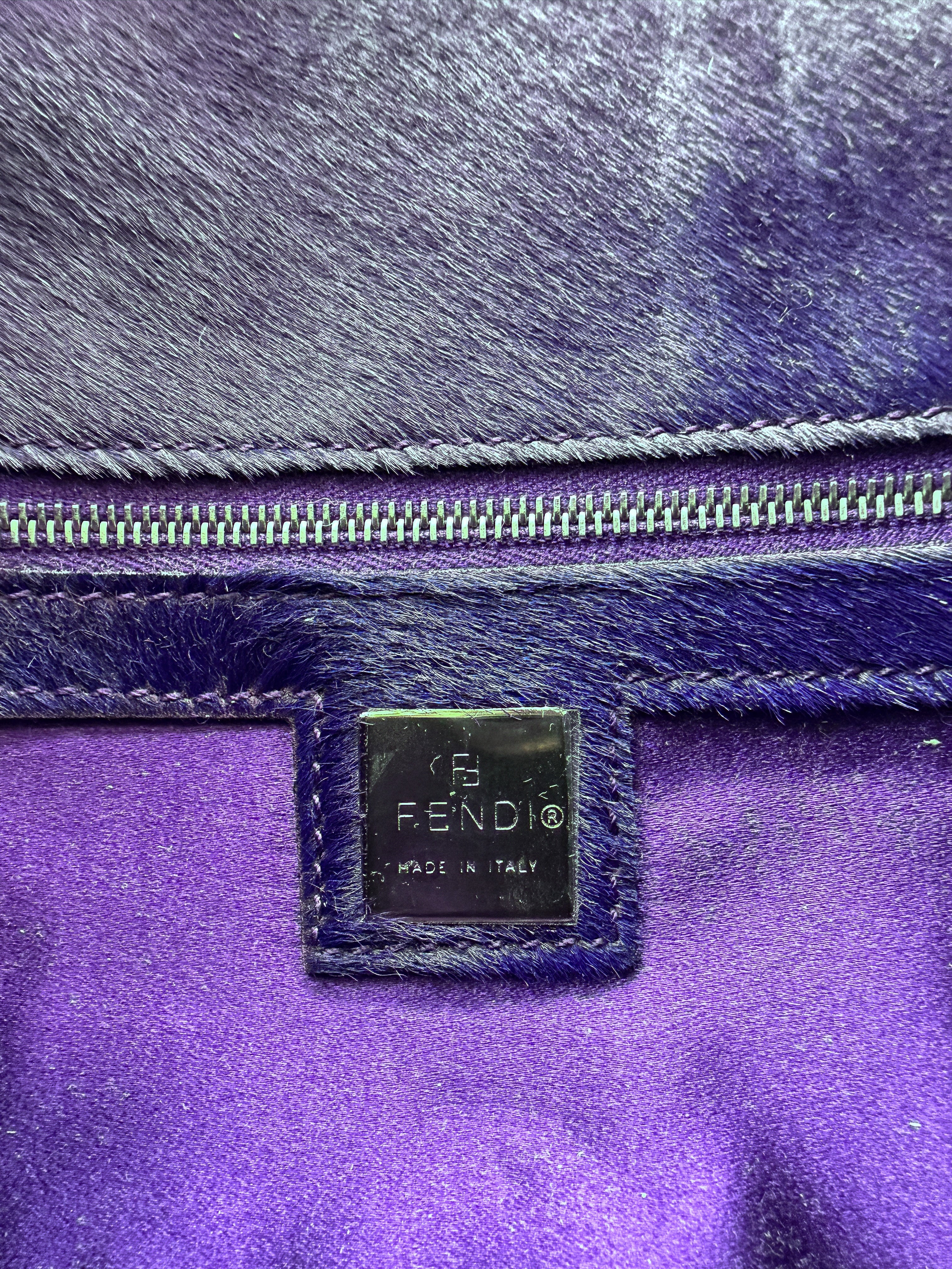 Fendi purple pony hair Baguette