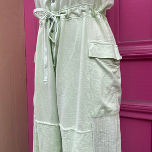 Out from Under lime green jumpsuit size S