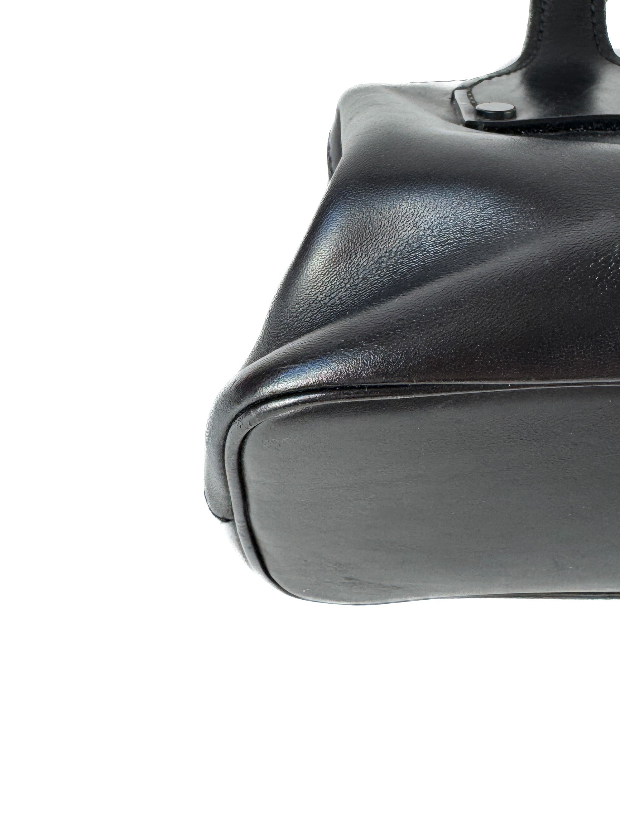 Gucci black leather doctor satchel 105378 002058