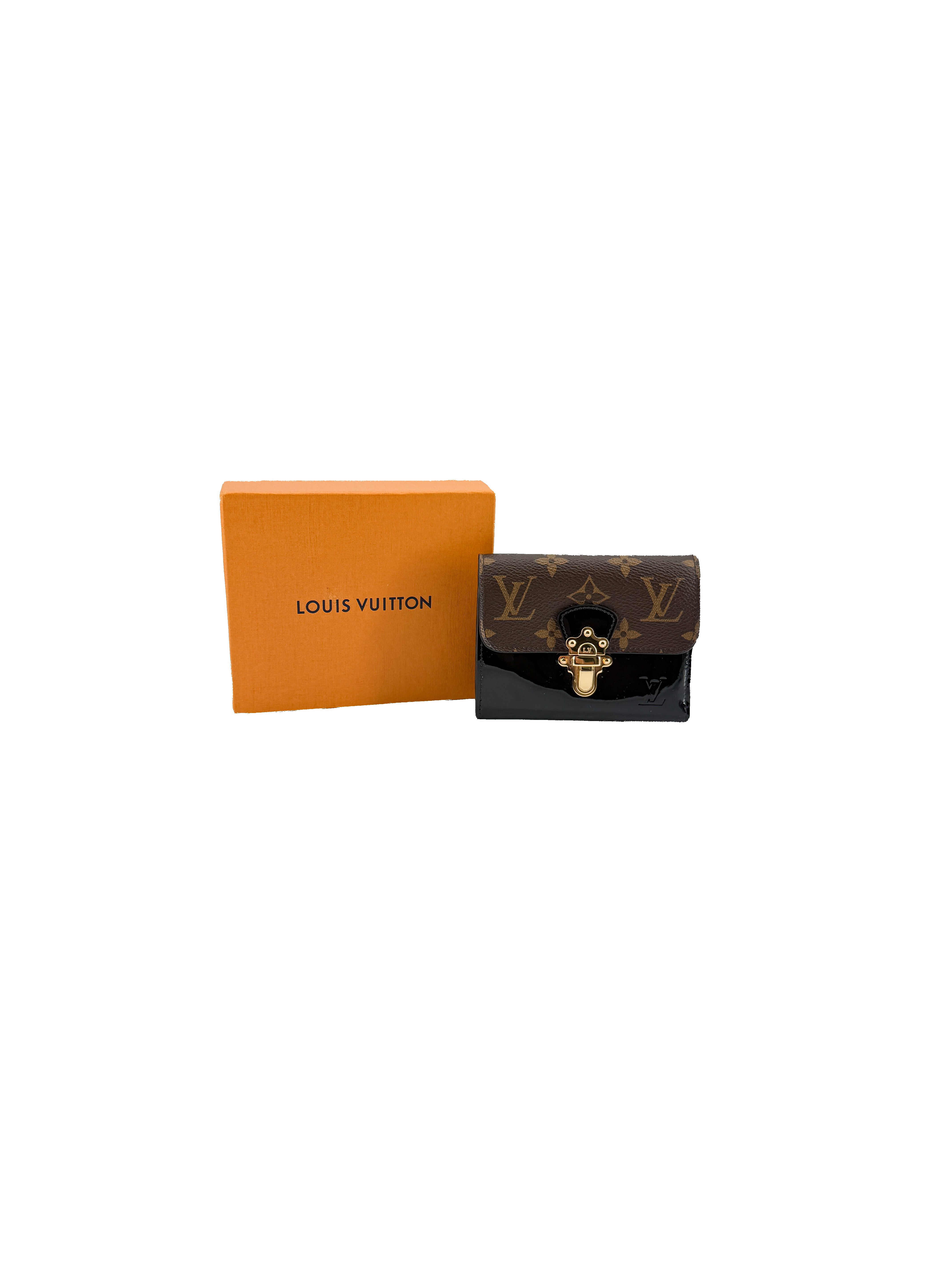 Louis Vuitton Cherrywood vernis compact wallet NZ4119