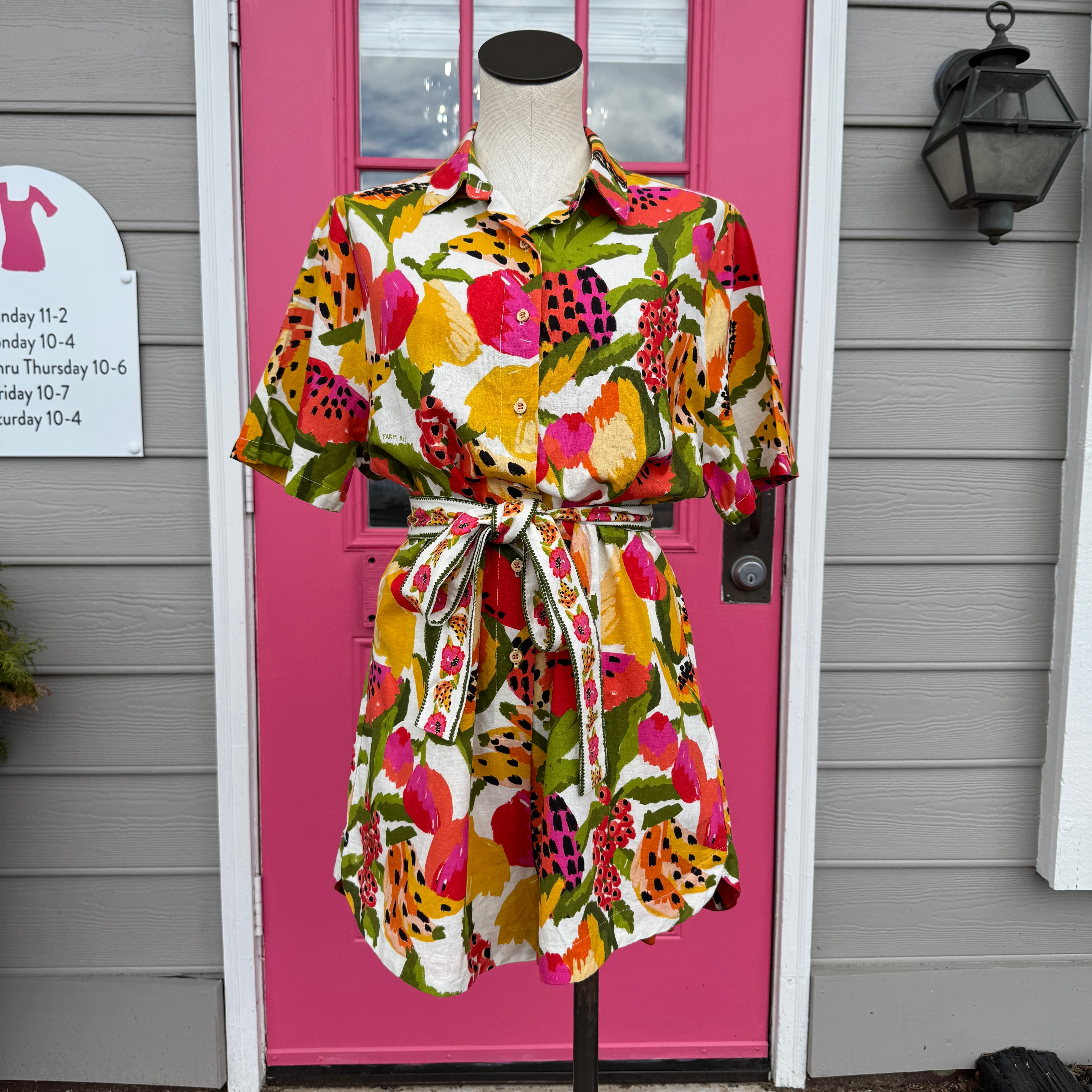 FARM RIO cream fruit print romper size L