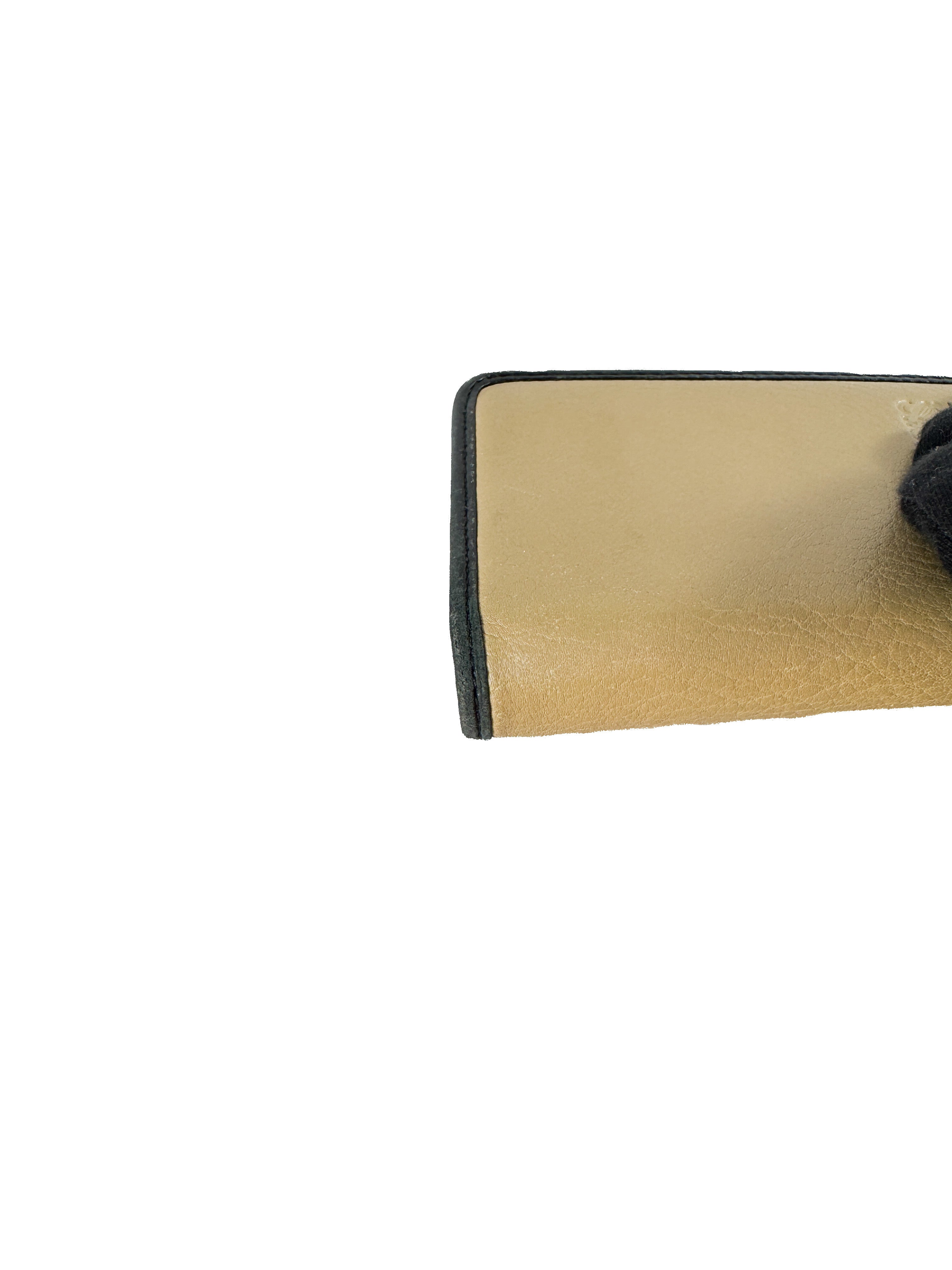 Loewe beige/black leather long wallet