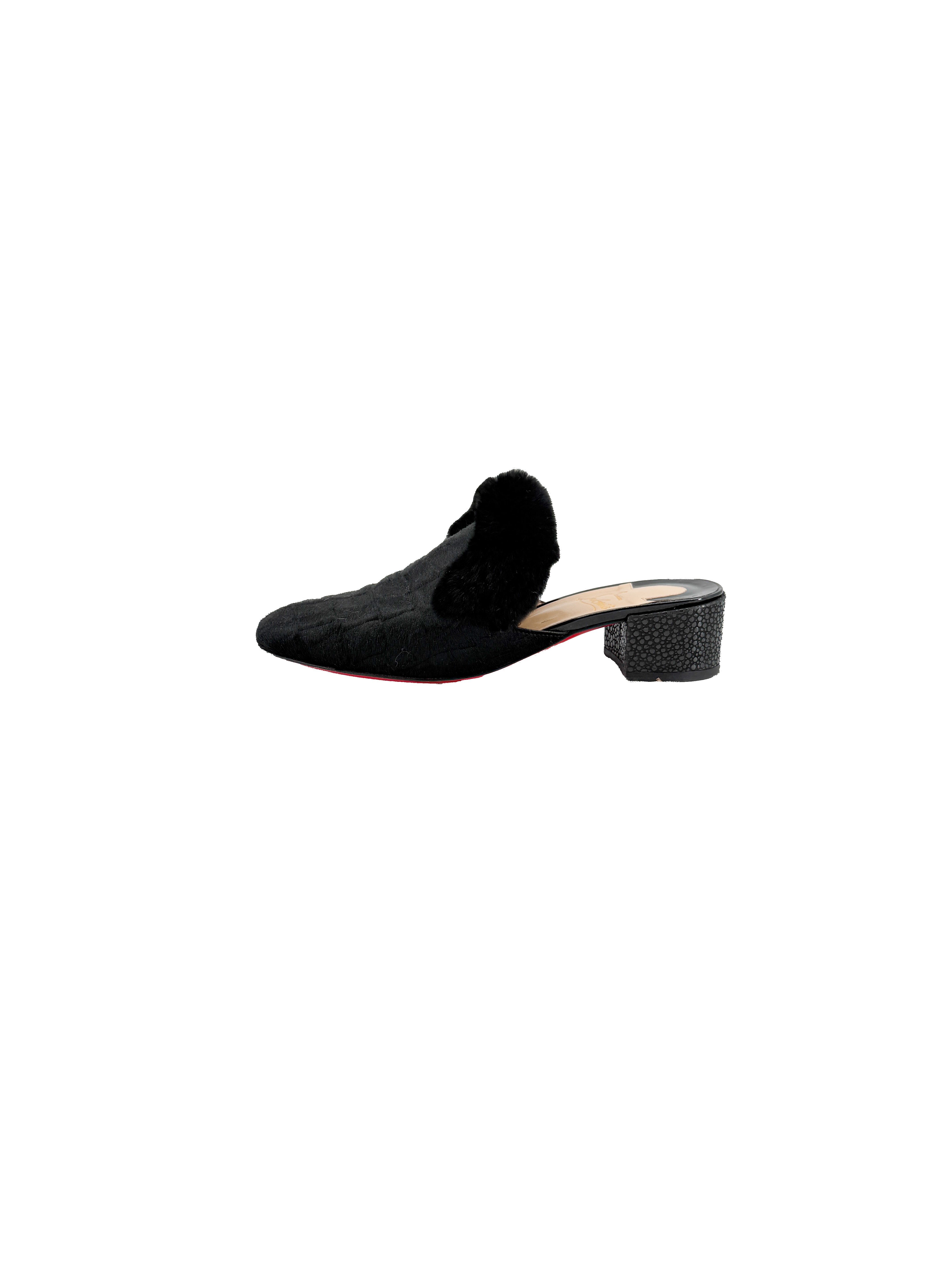 Christian Louboutin black Boudiva mules 39.5 BOX