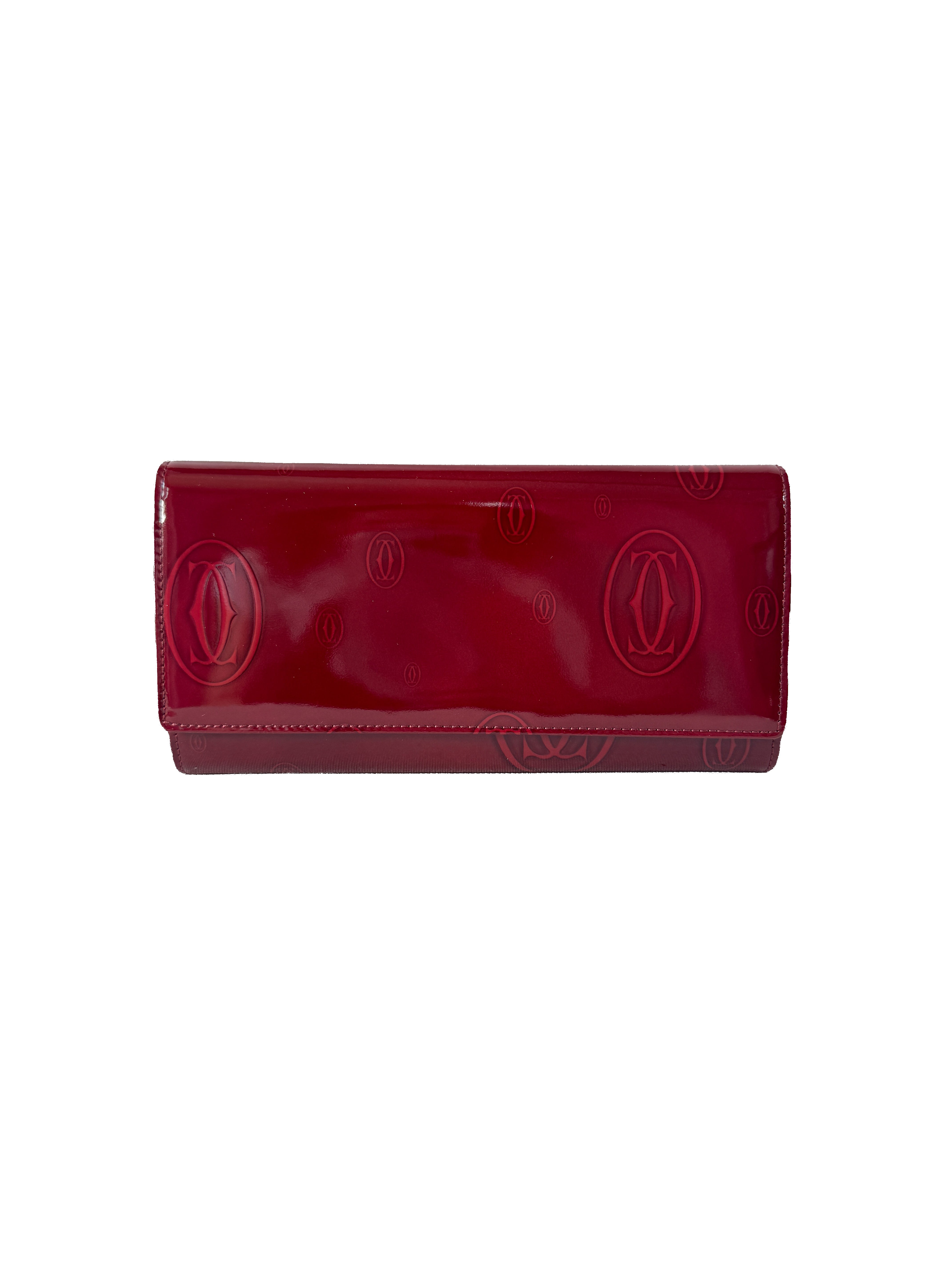 Cartier red patent leather Happy Birthday wallet  FCWE