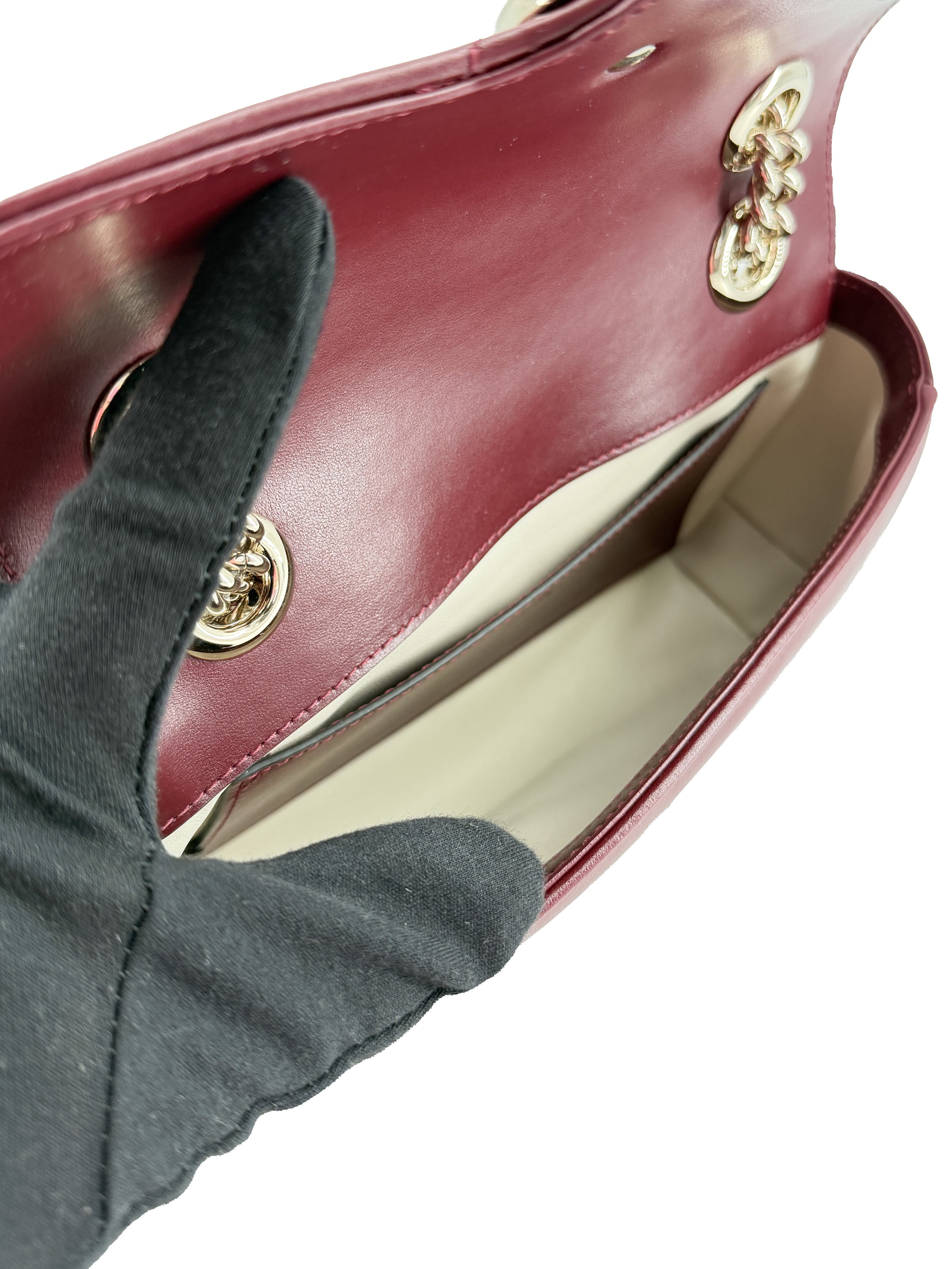 Gucci burgundy small Marmont shoulder bag 446744-650815