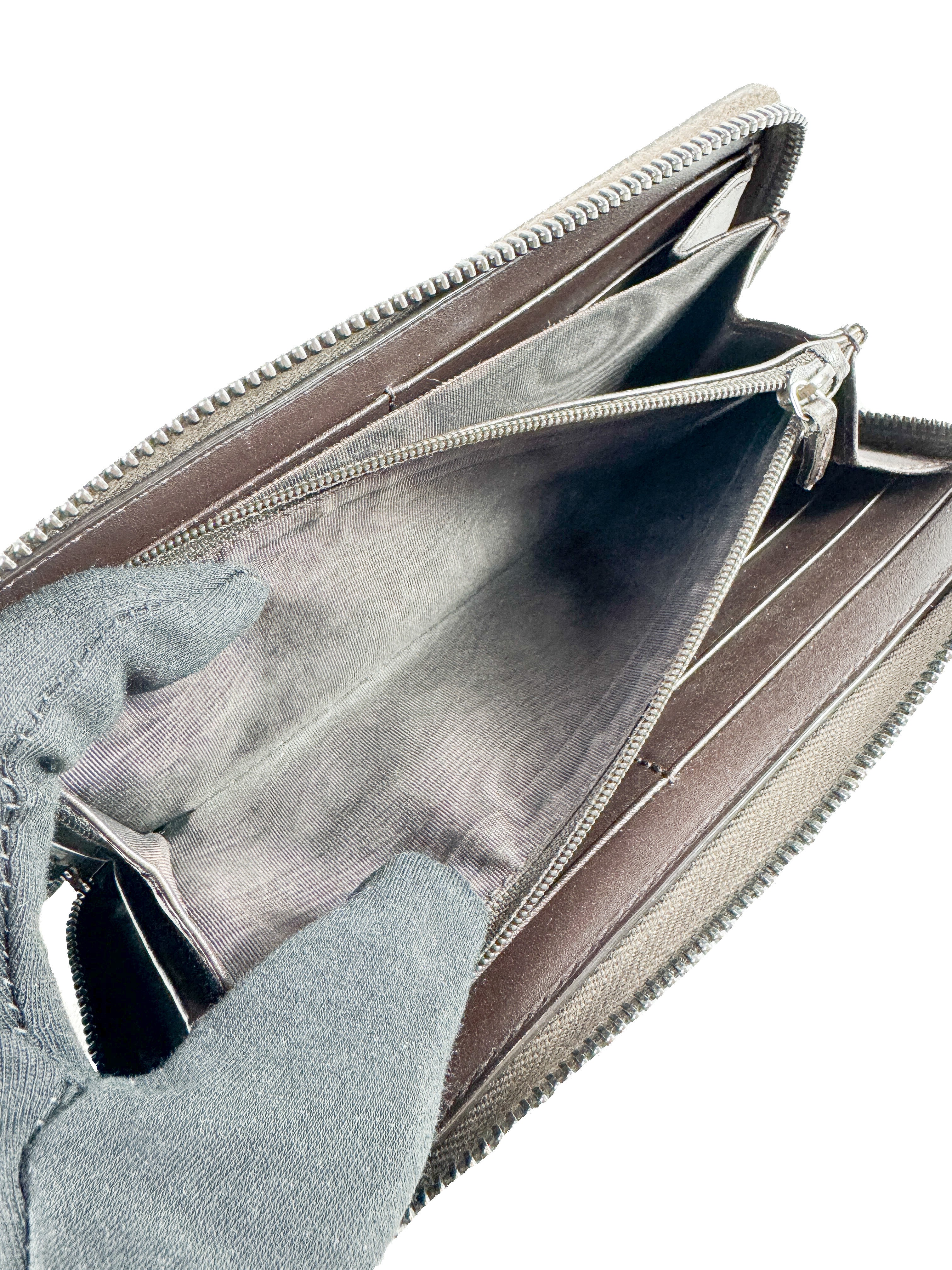 Gucci dark brown Guccissima zip around wallet  307987-525040