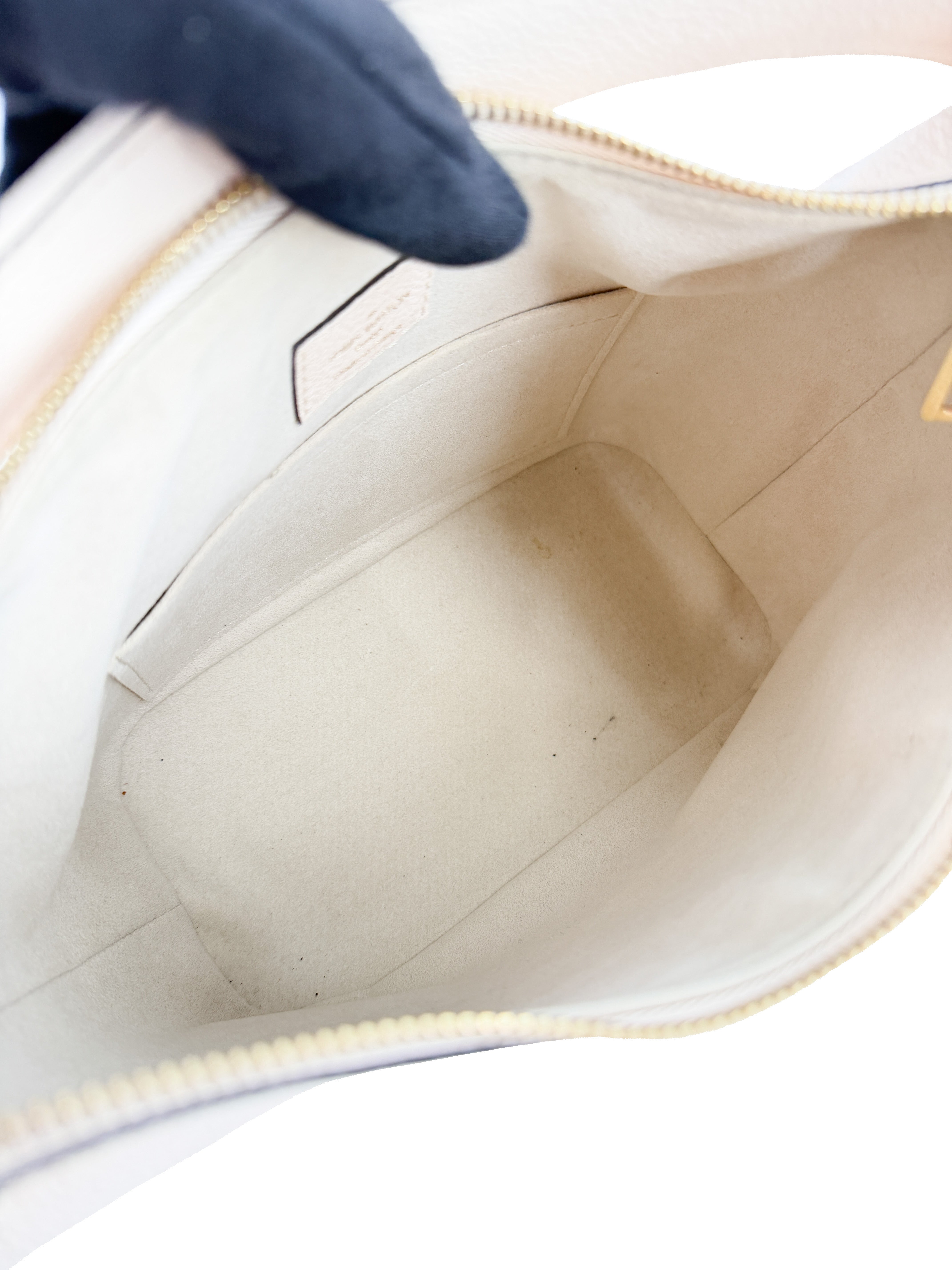 Louis Vuitton empreinte monogram Giant by the Pool Marshmallow Hobo cream/saffron NFC - My Girlfriend's Wardrobe LLC