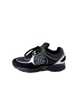 Chanel black navy double C sneakers size 38 **as is**