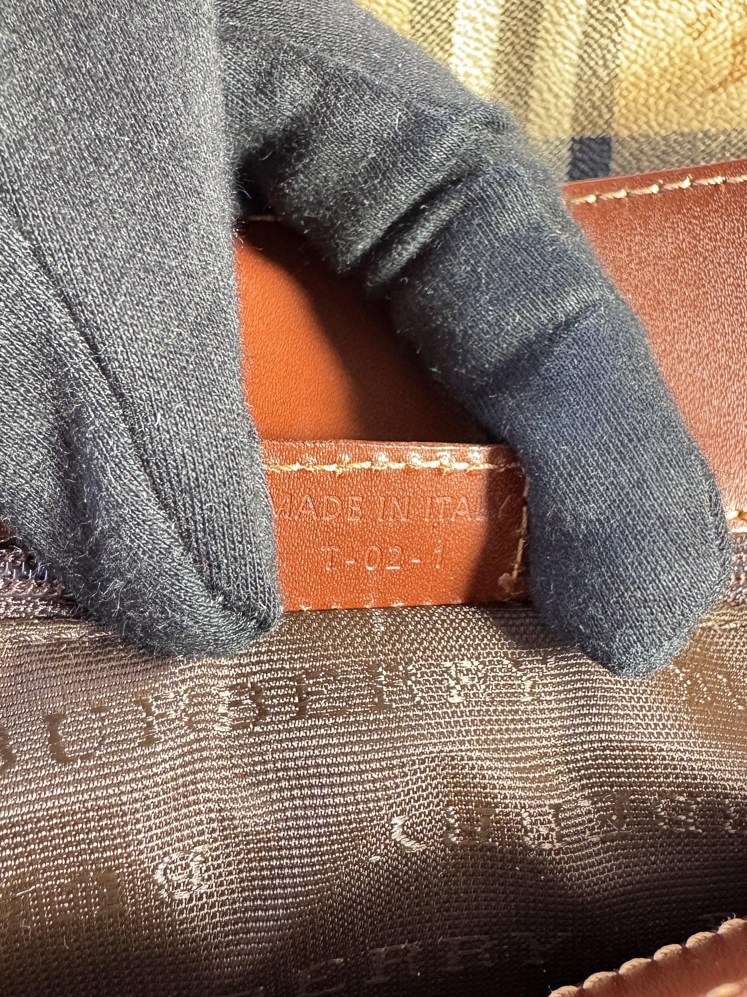 Burberry plaid coated canvas small tote T-0-21