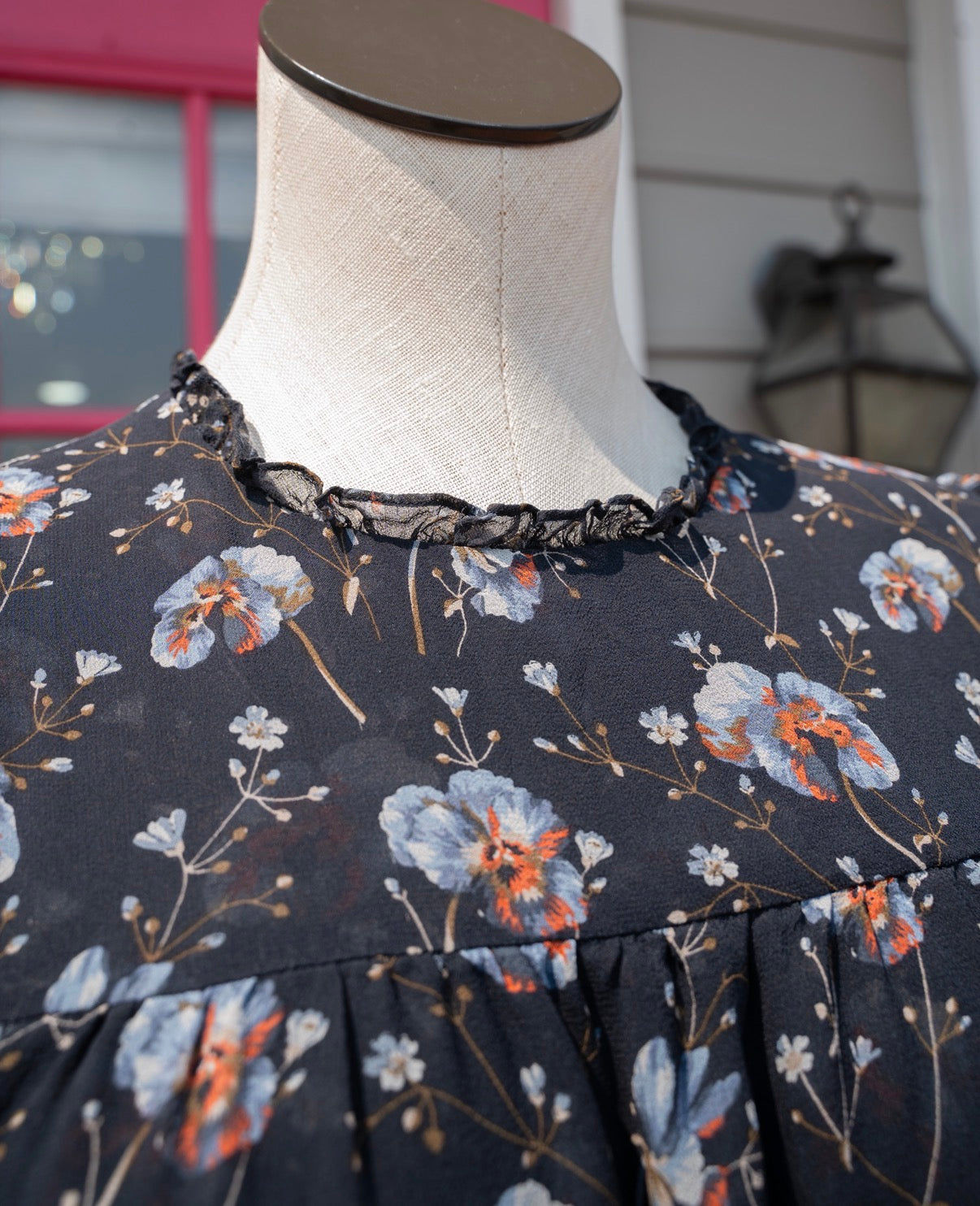 Ulla Johnson gray floral silk dress size 8