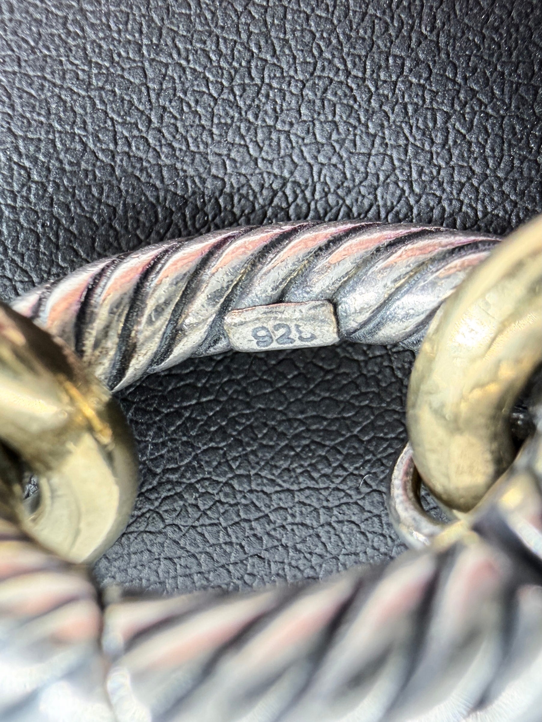 David Yurman sterling silver, yellow gold Oval link bracelet
