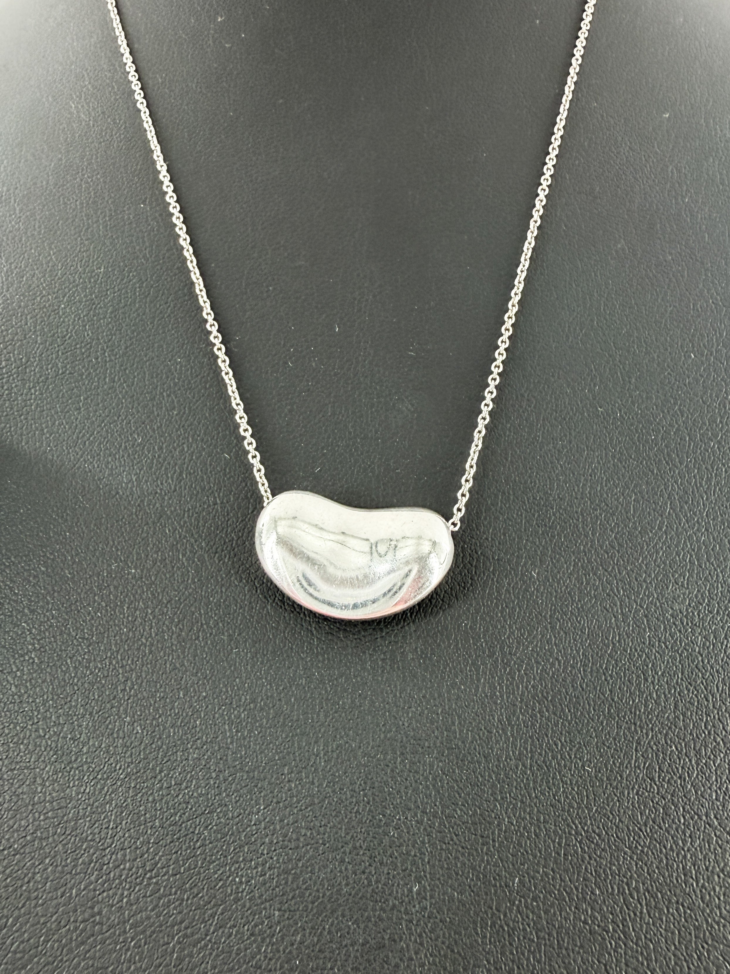 Tiffany & Co Elsa Peretti sterling silver large 18MM bean necklace