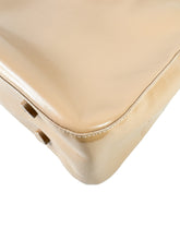 Prada beige patent leather Vitello Acciaio hobo 50