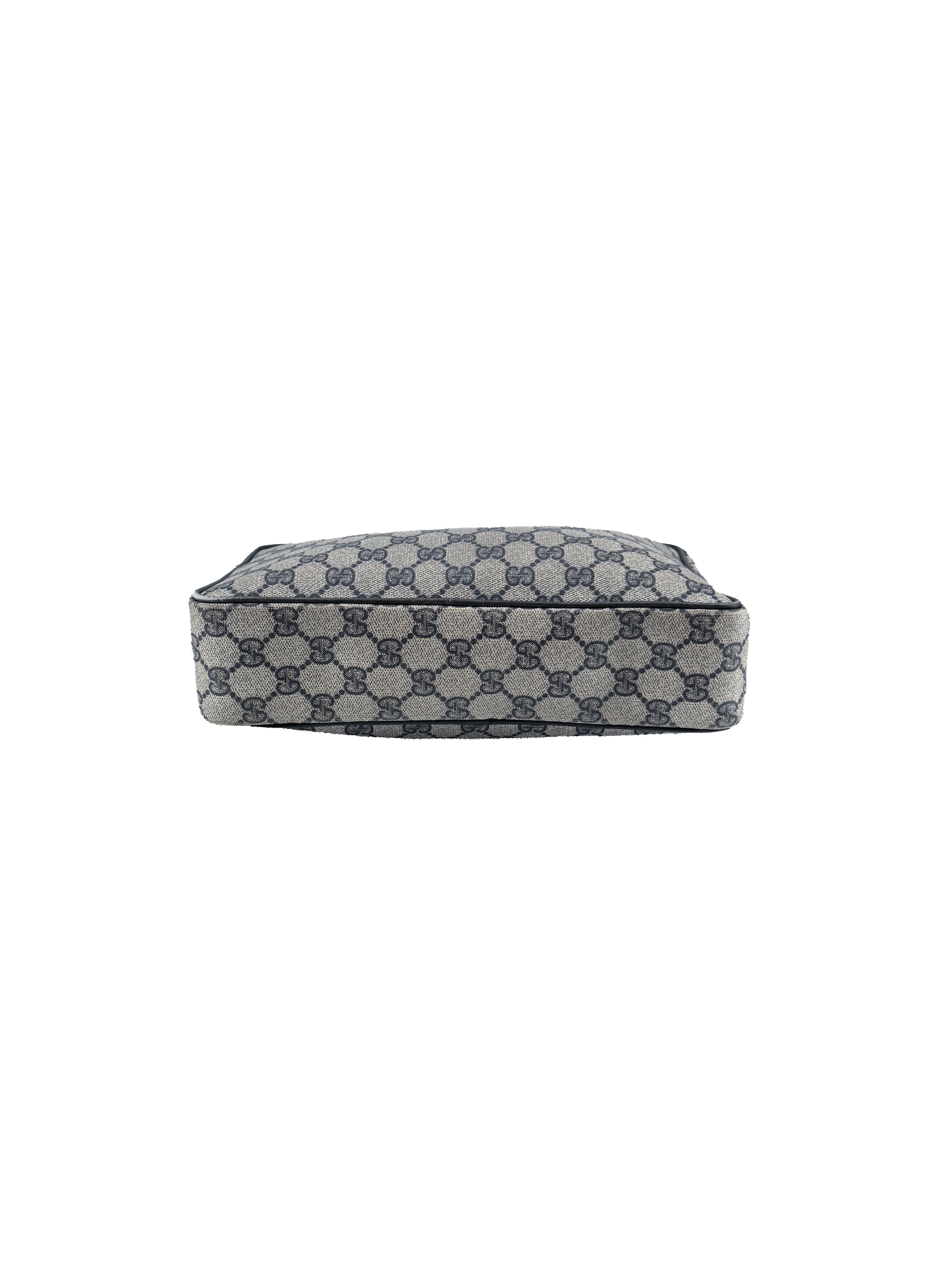 Gucci navy vintage GG coated canvas zip pouch