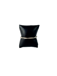 David Yurman sterling silver, 14k gold petite infinity 4.4 MM bangle NEW retail $1550