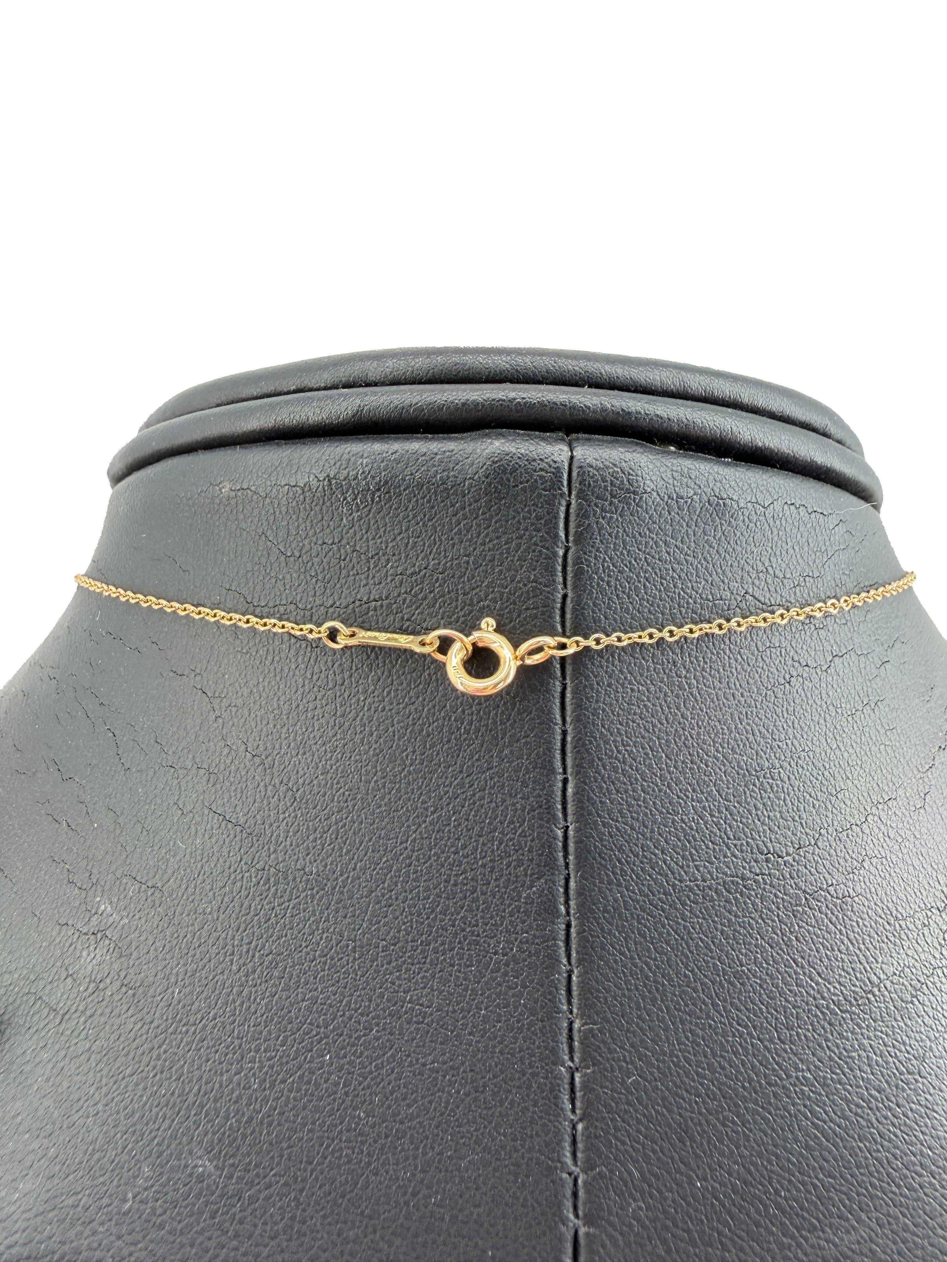 Tiffany & Co 18k yellow gold Elsa Peretti 9MM bean necklace