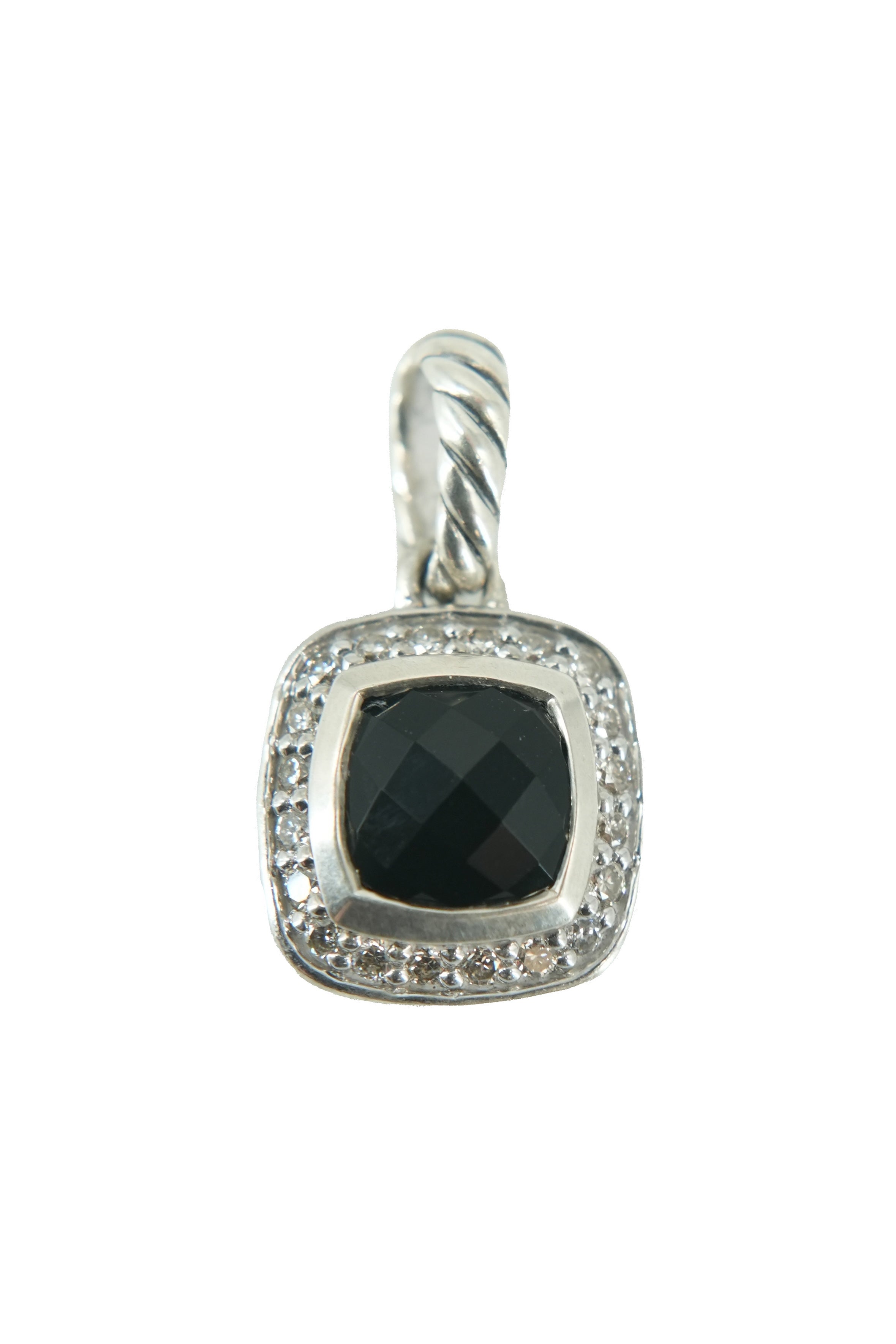 David Yurman sterling silver, diamonds, black onyx Albion pendant