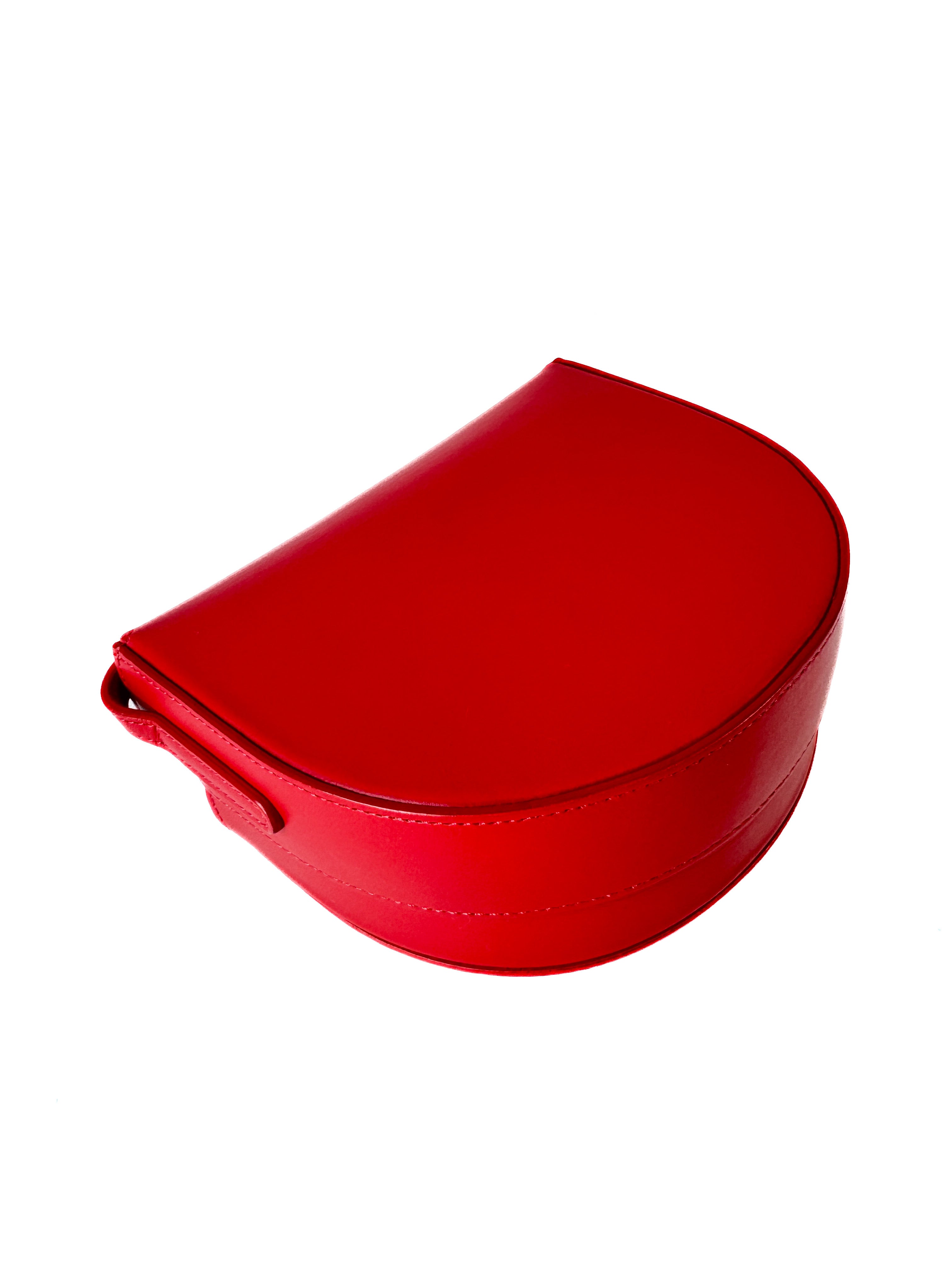 Mansur Gavriel red leather Mini Saddle crossbody