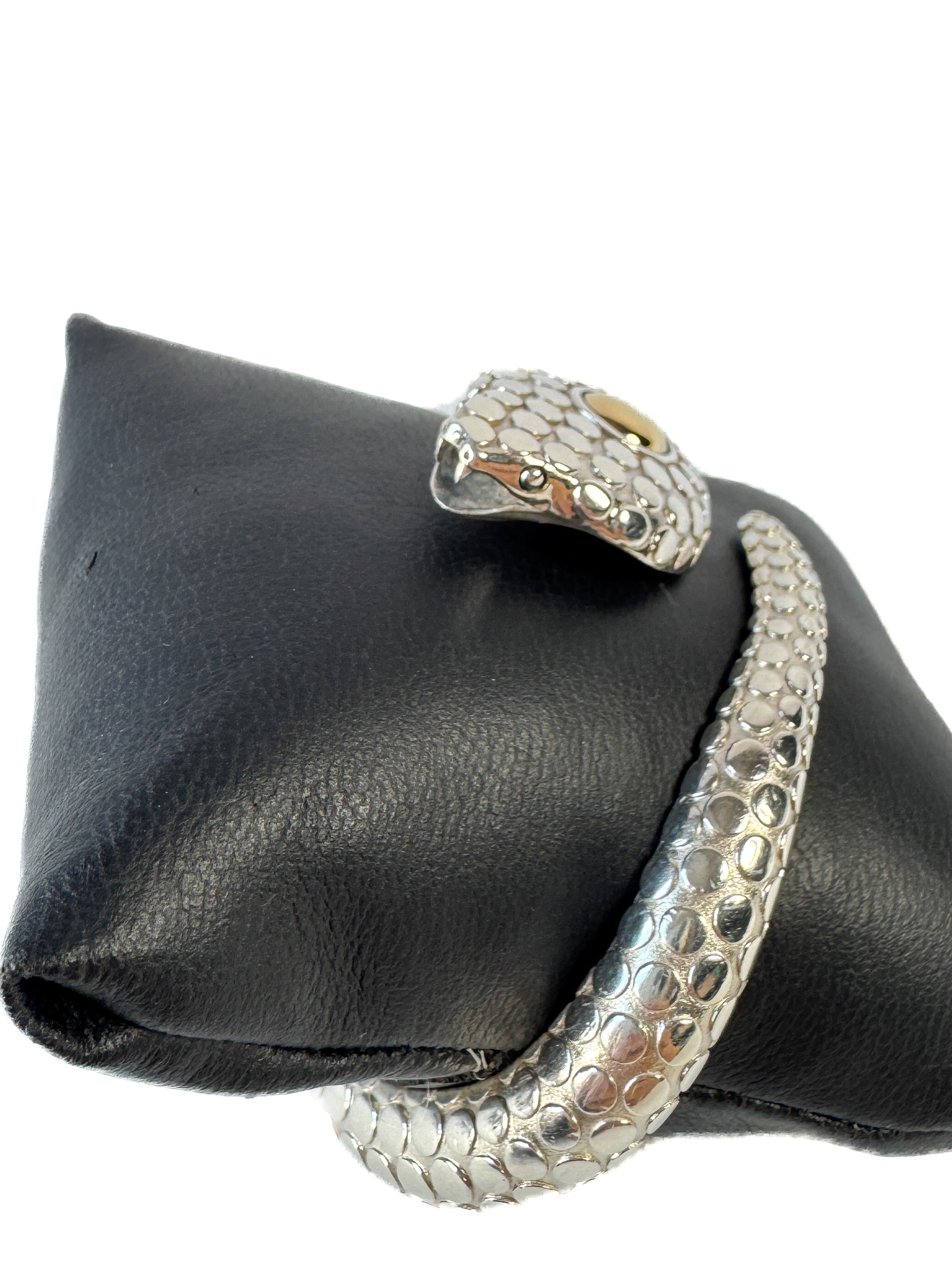 John Hardy sterling silver, yellow gold Viper cuff bracelet