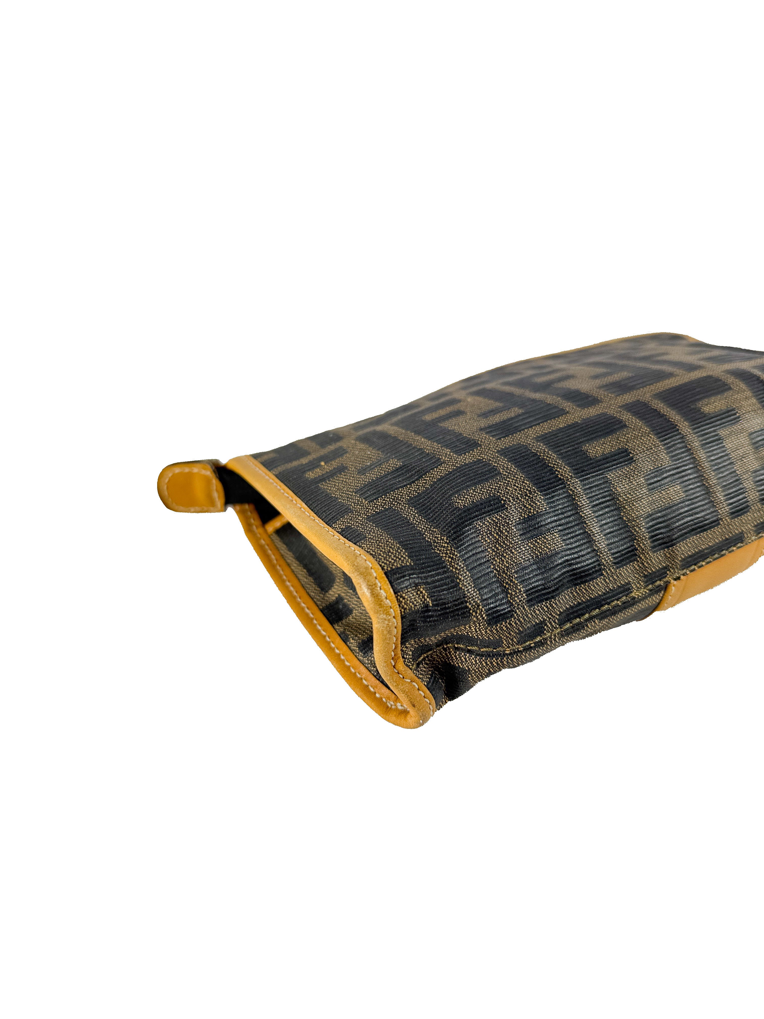 Fendi pequin striped vintage zip pouch