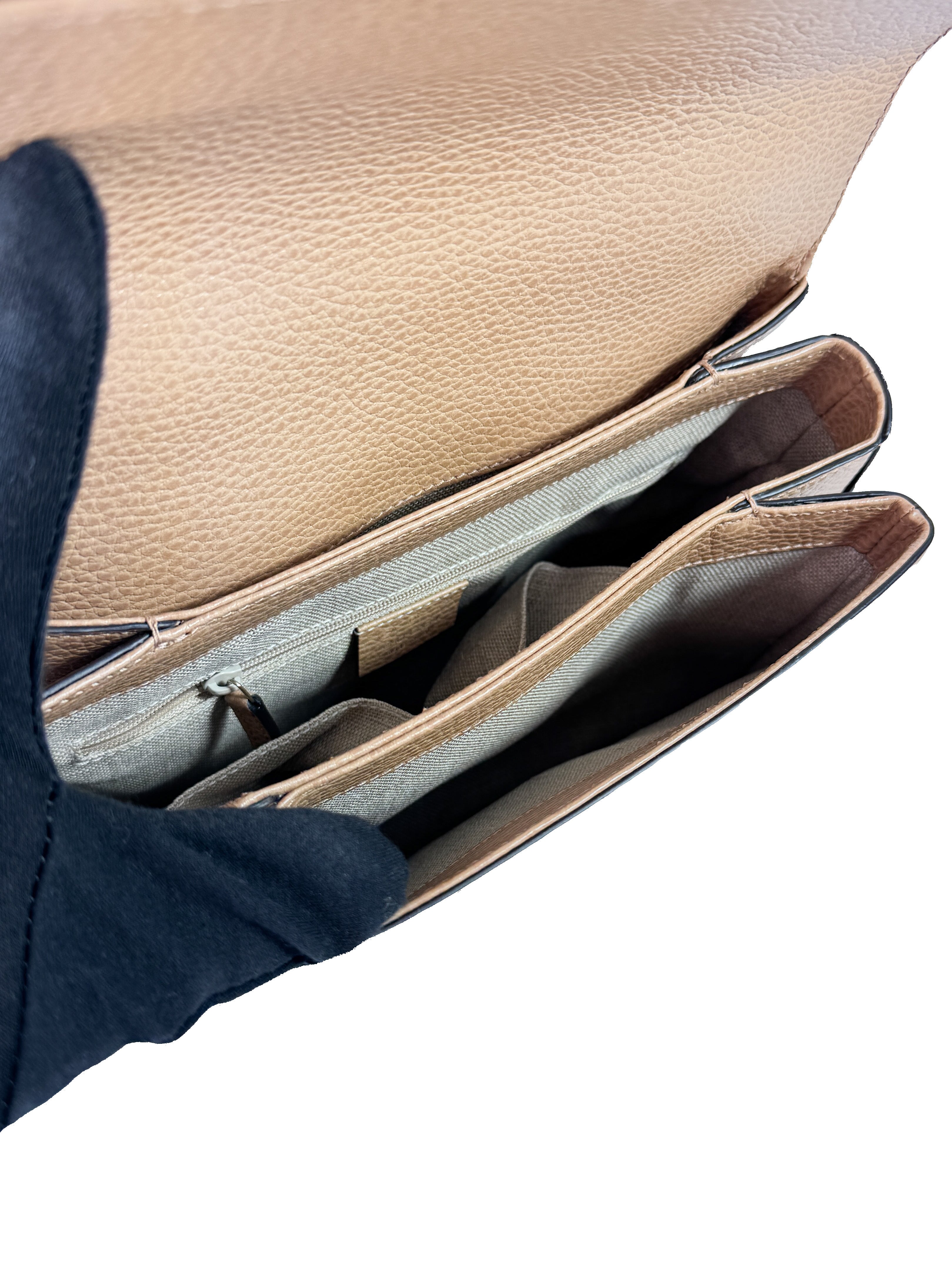 Gucci beige Dollar calfskin interlocking G top handle bag 193075