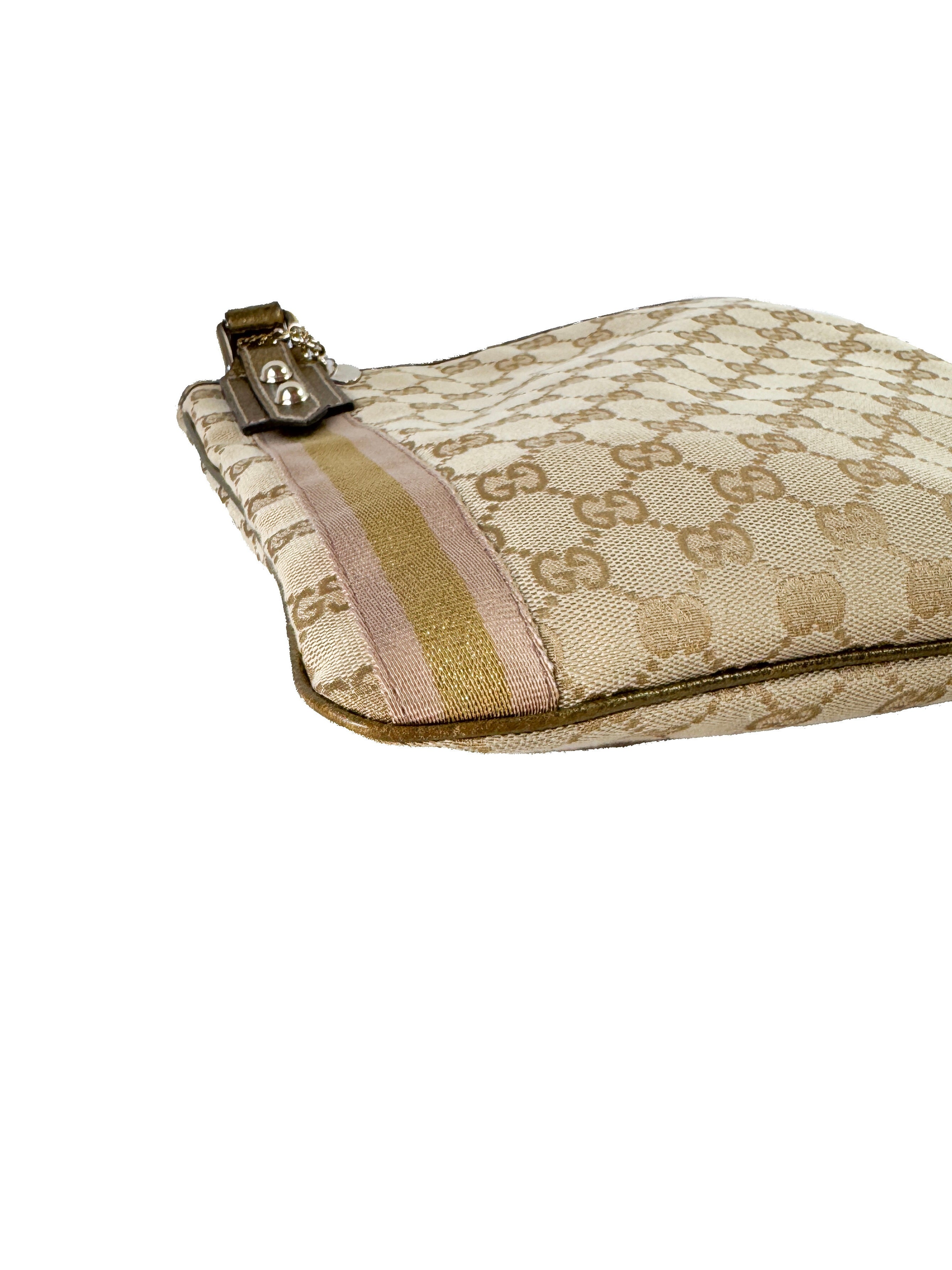 Gucci brown/gold/pink GG Jolicoeur messenger bag  203998