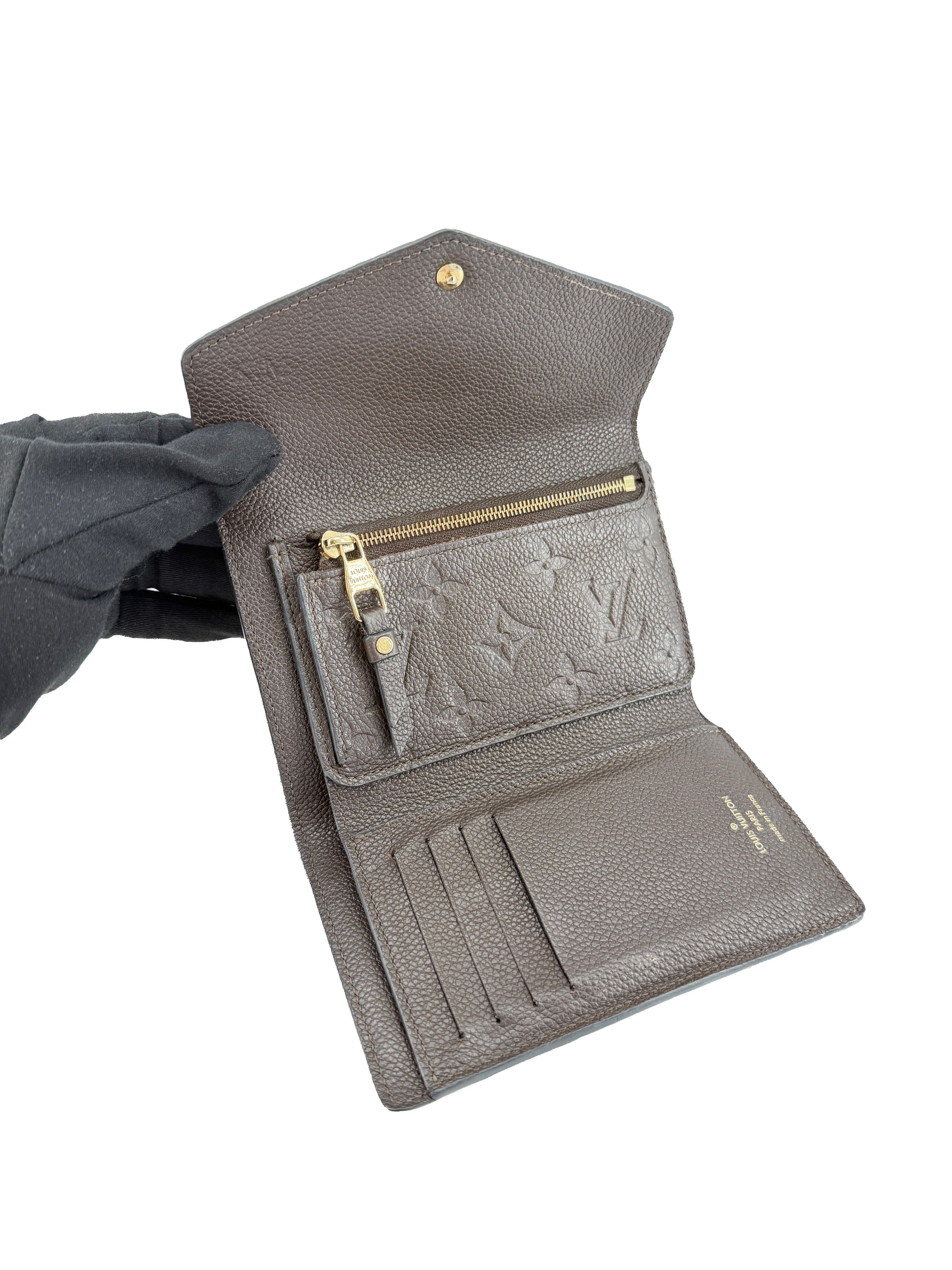Louis Vuitton brown empreinte compact Curieuse wallet SP1163