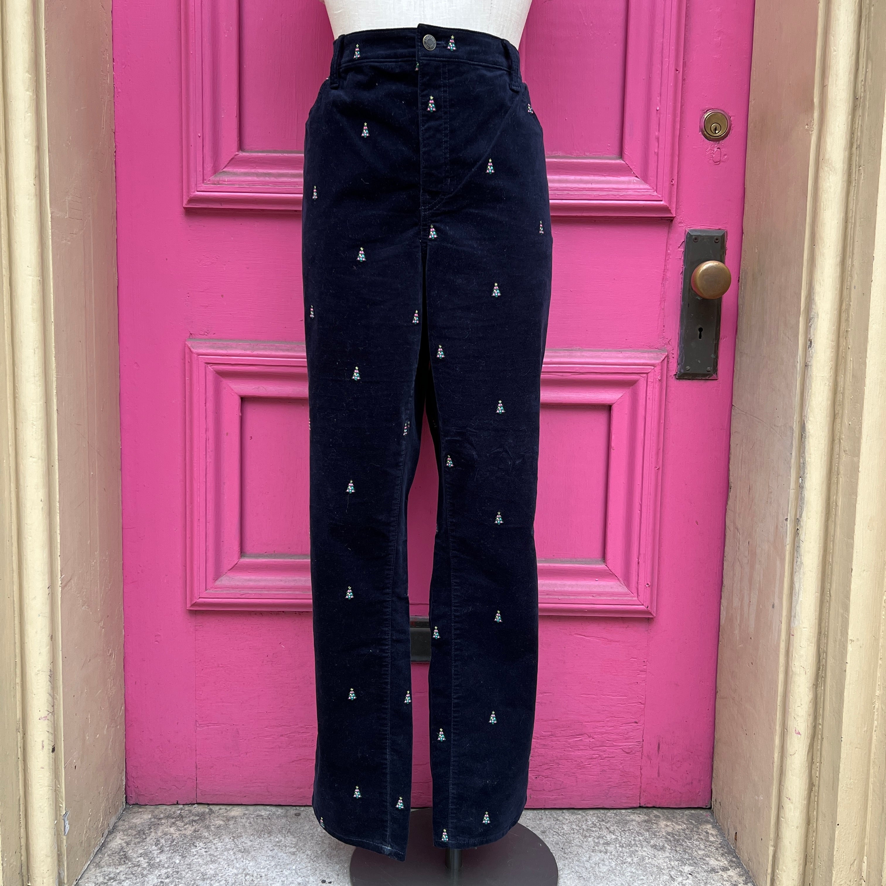 Talbots navy velveteen straight leg pants size 18W