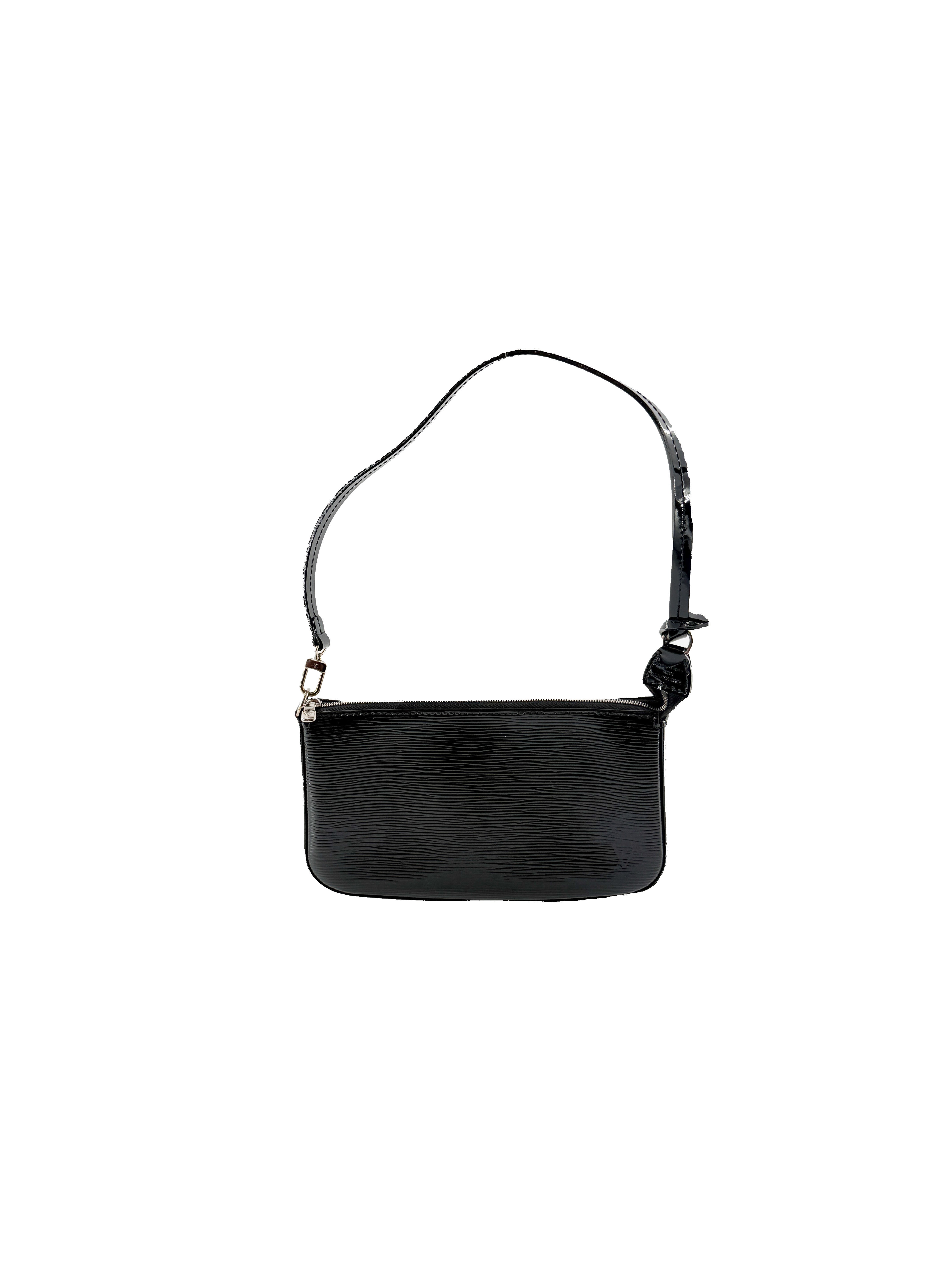 Louis Vuitton Electric black patent leather Epi pochette TR5112