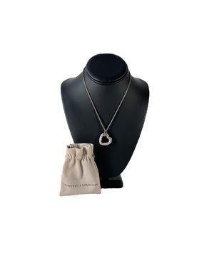 David Yurman sterling silver cable heart necklace