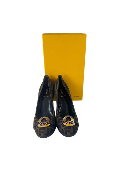 Fendi Zucca jacquard wedges size 40 (10) NEW BOX – My