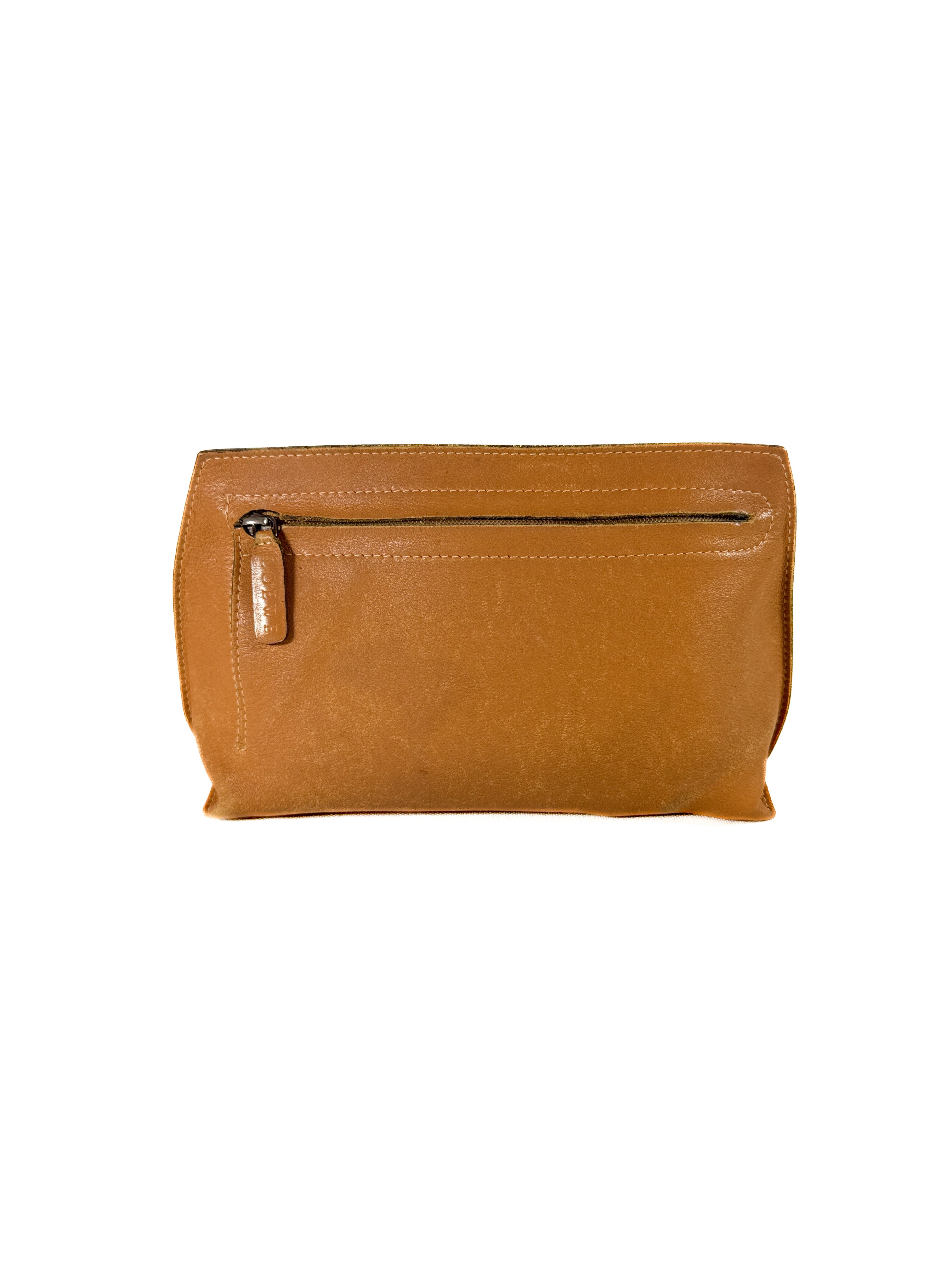 Loewe brown leather vintage zip pouch