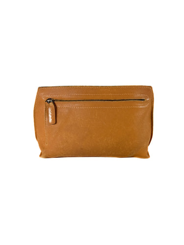 Loewe brown leather vintage zip pouch