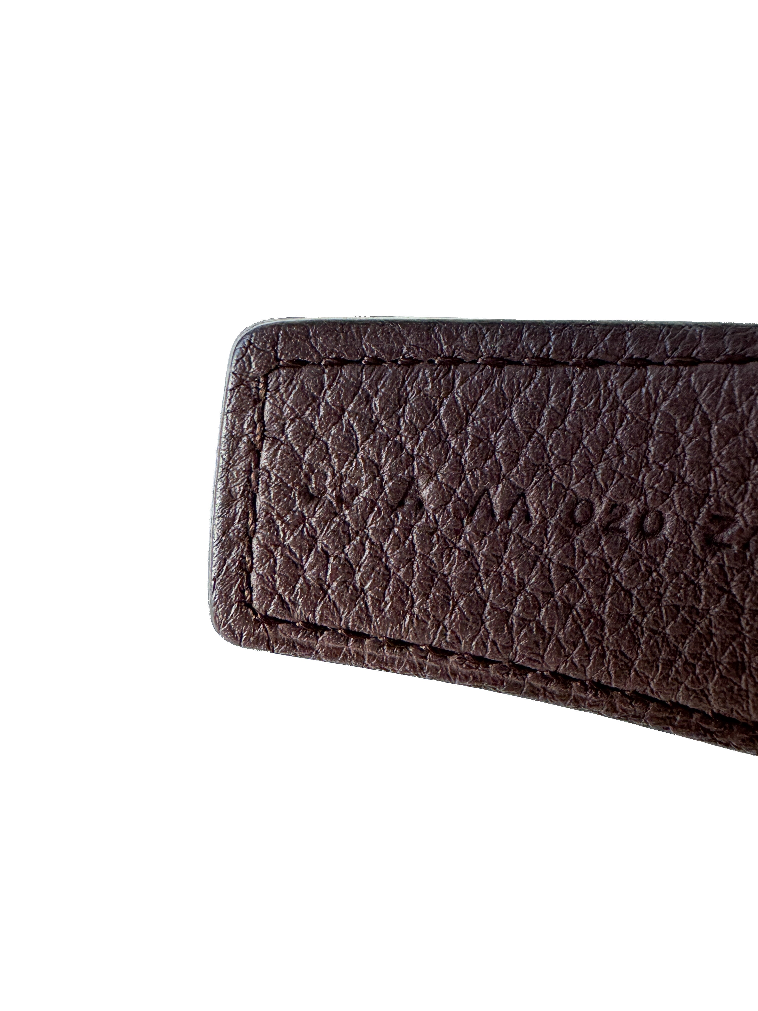 Hermès black Reversible Box 135 Togo Calfskin Constance  Belt  A AA O2O SZ85