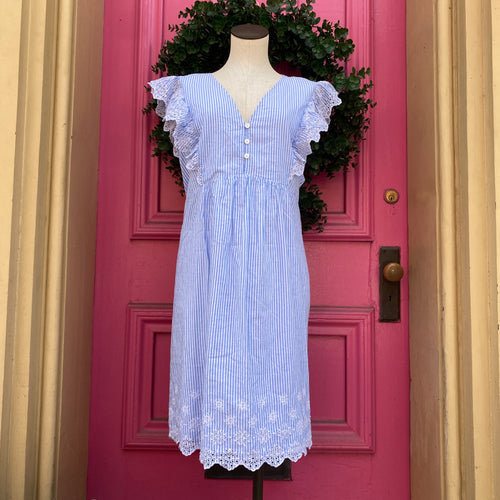 Ann Taylor LOFT blue white striped dress size XL NWT