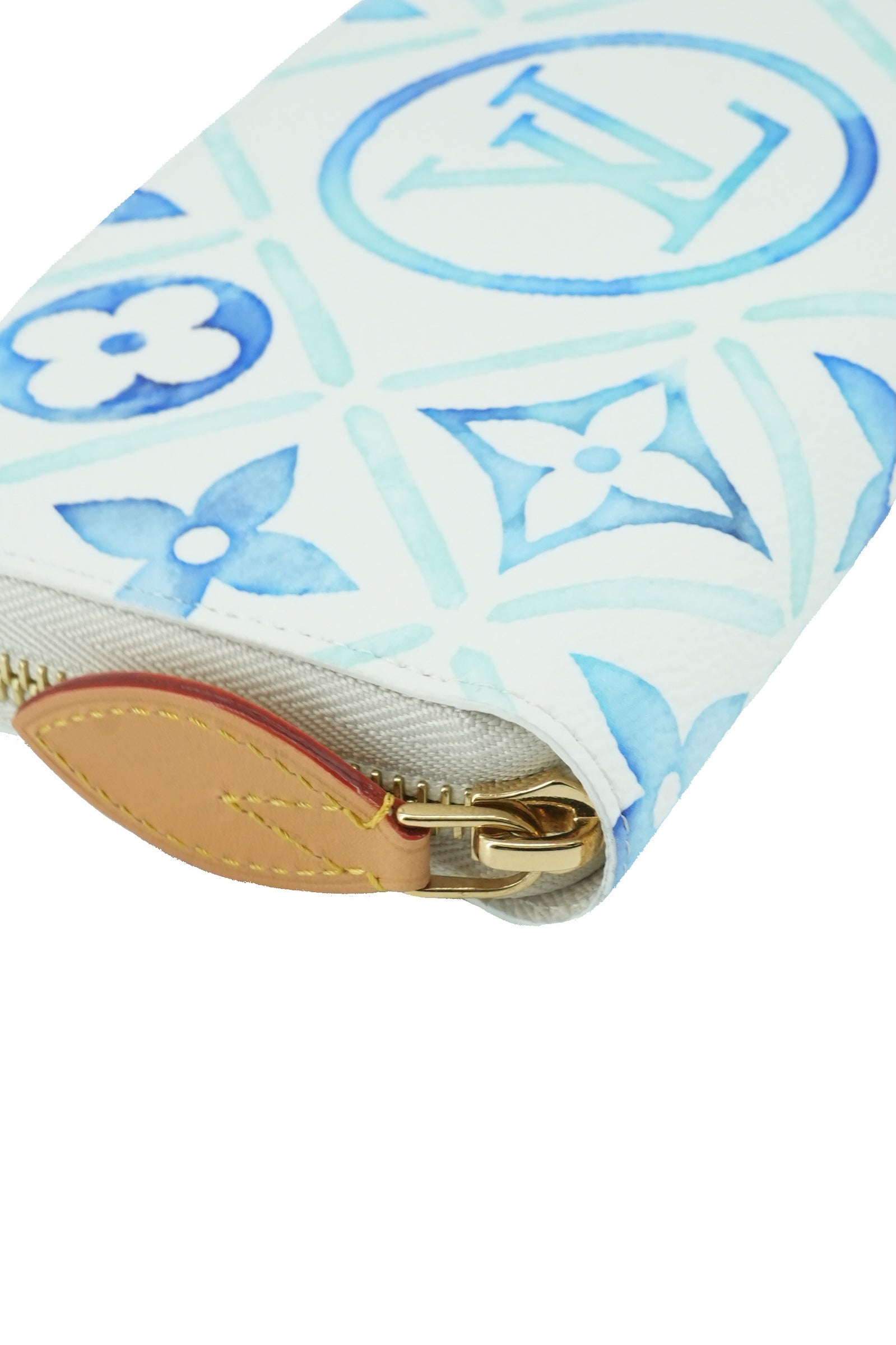 Louis Vuitton monogram Tiles by the Pool lagoon blue zippy wallet NFC