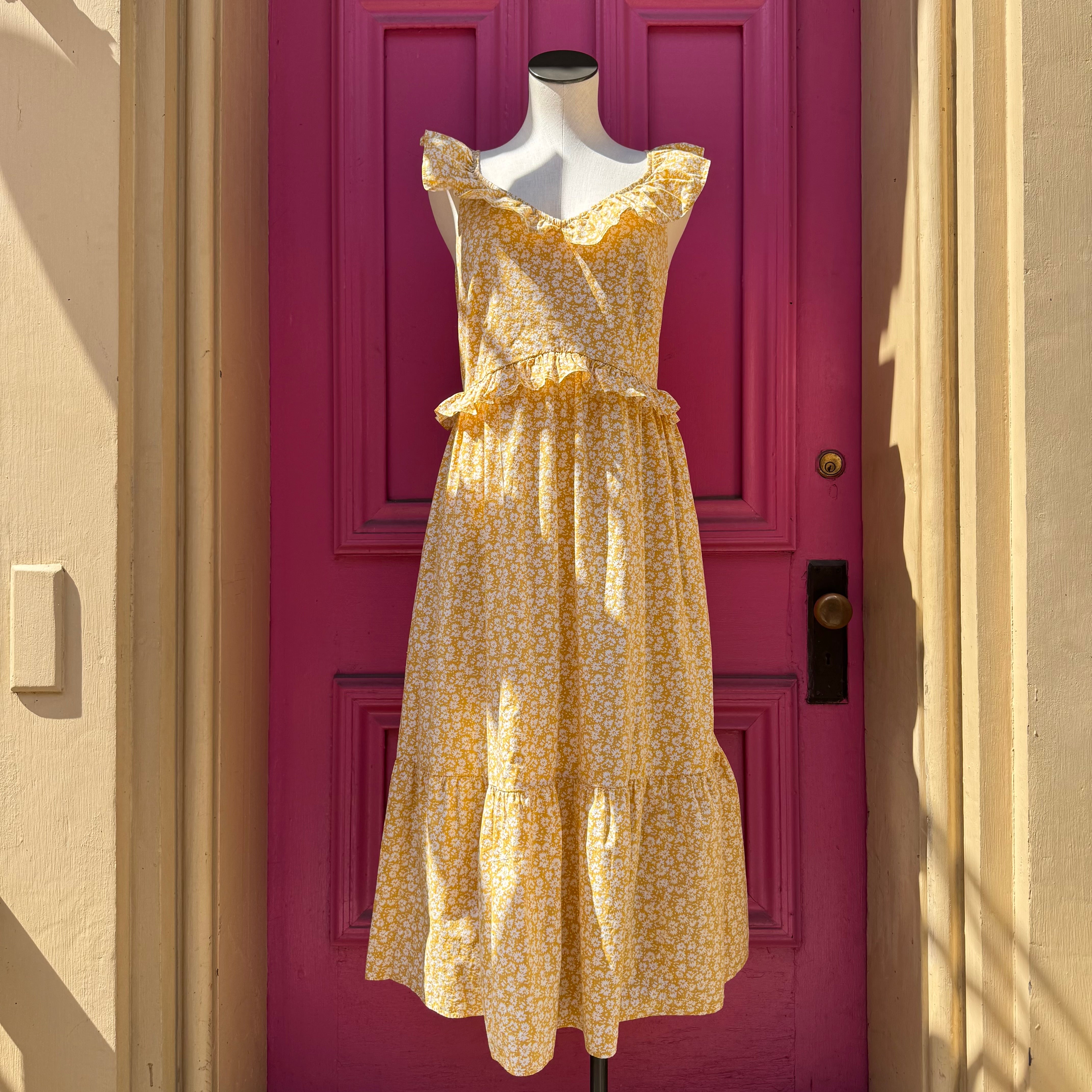 J. Crew yellow floral tank dress size 18