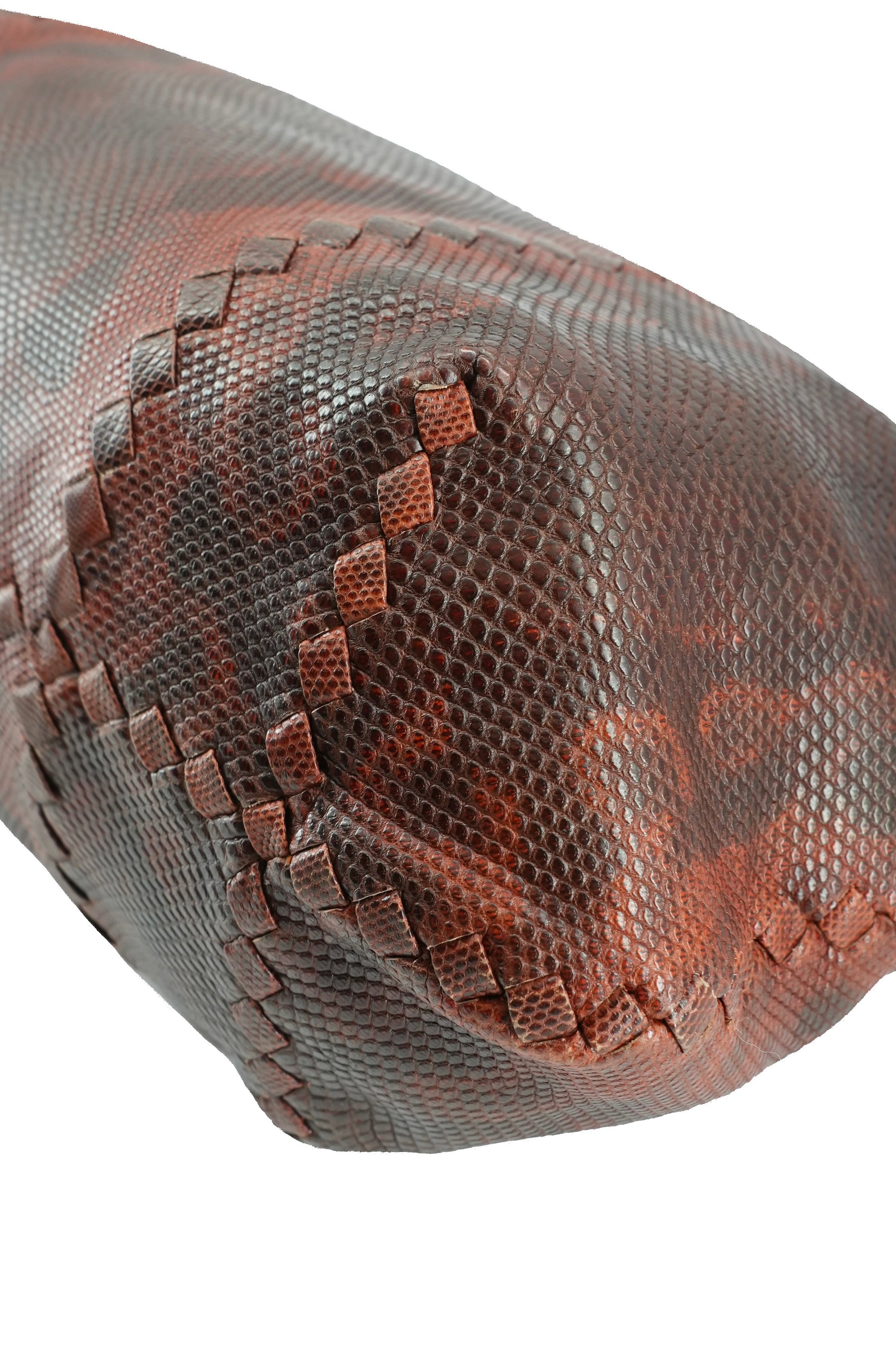 Bottega Veneta dark red python tote 6314