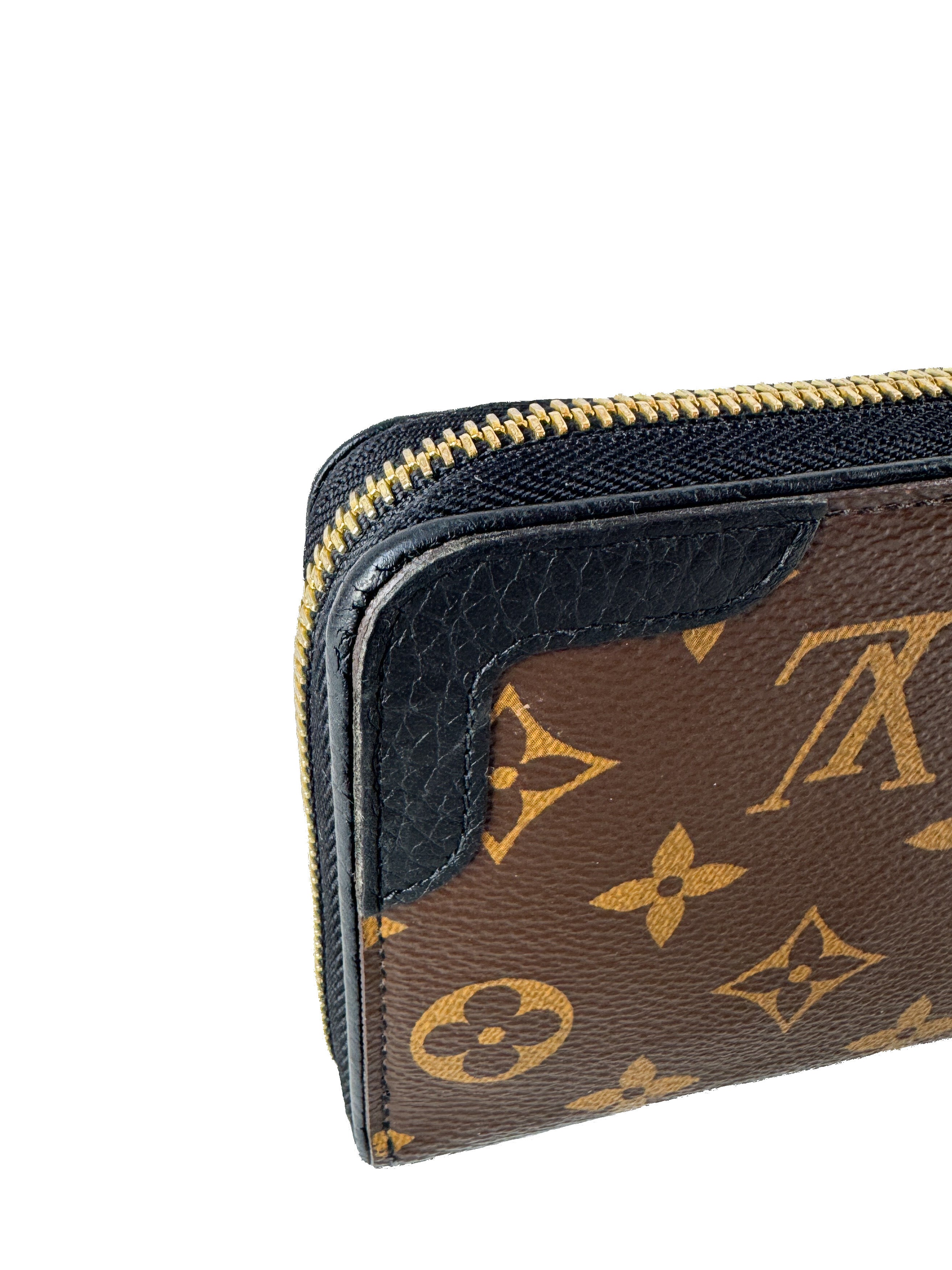 Louis Vuitton monogram/black Retiro zippy wallet MI0159