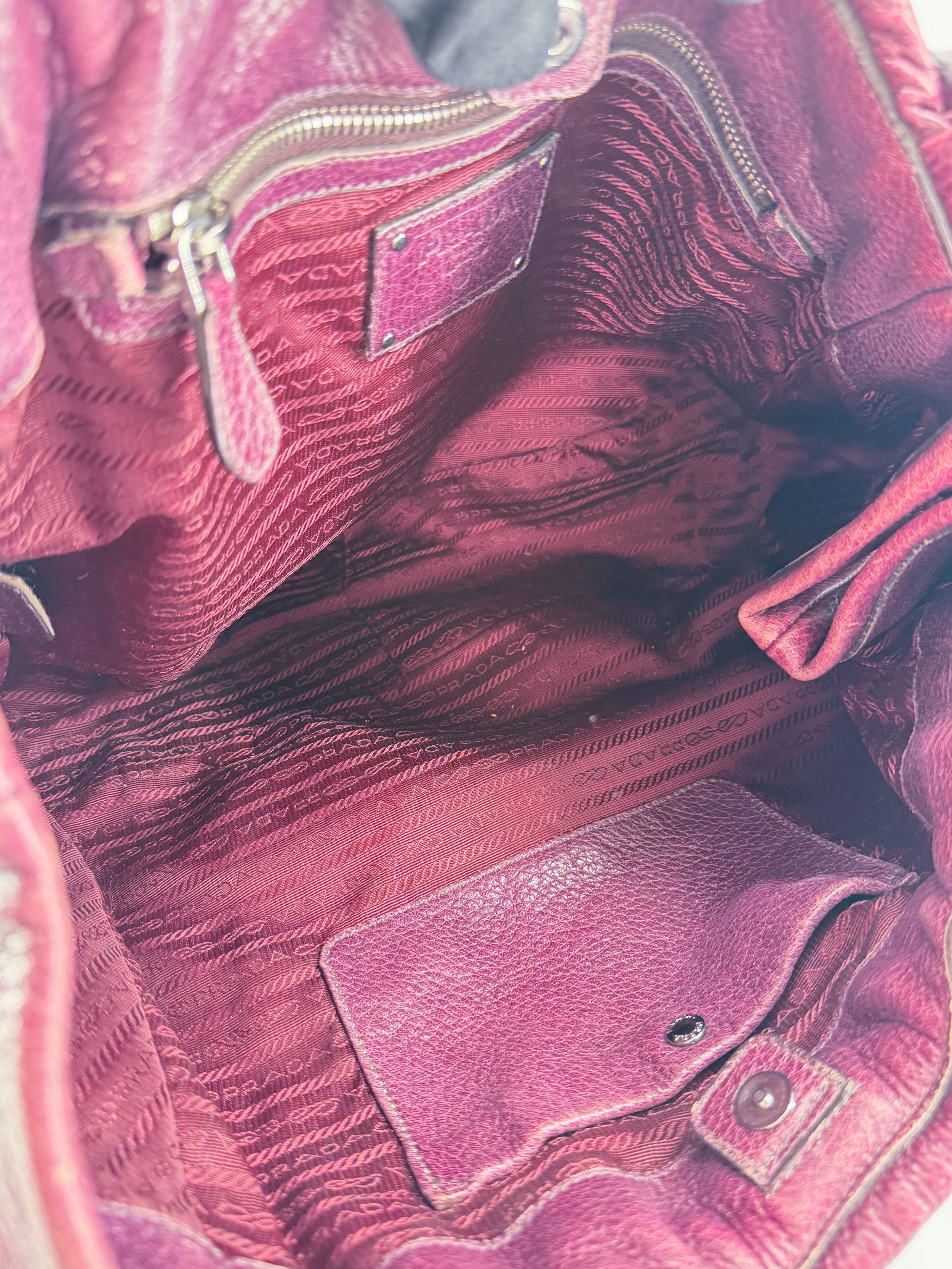 Prada purple Vitello Diano satchel *as is*