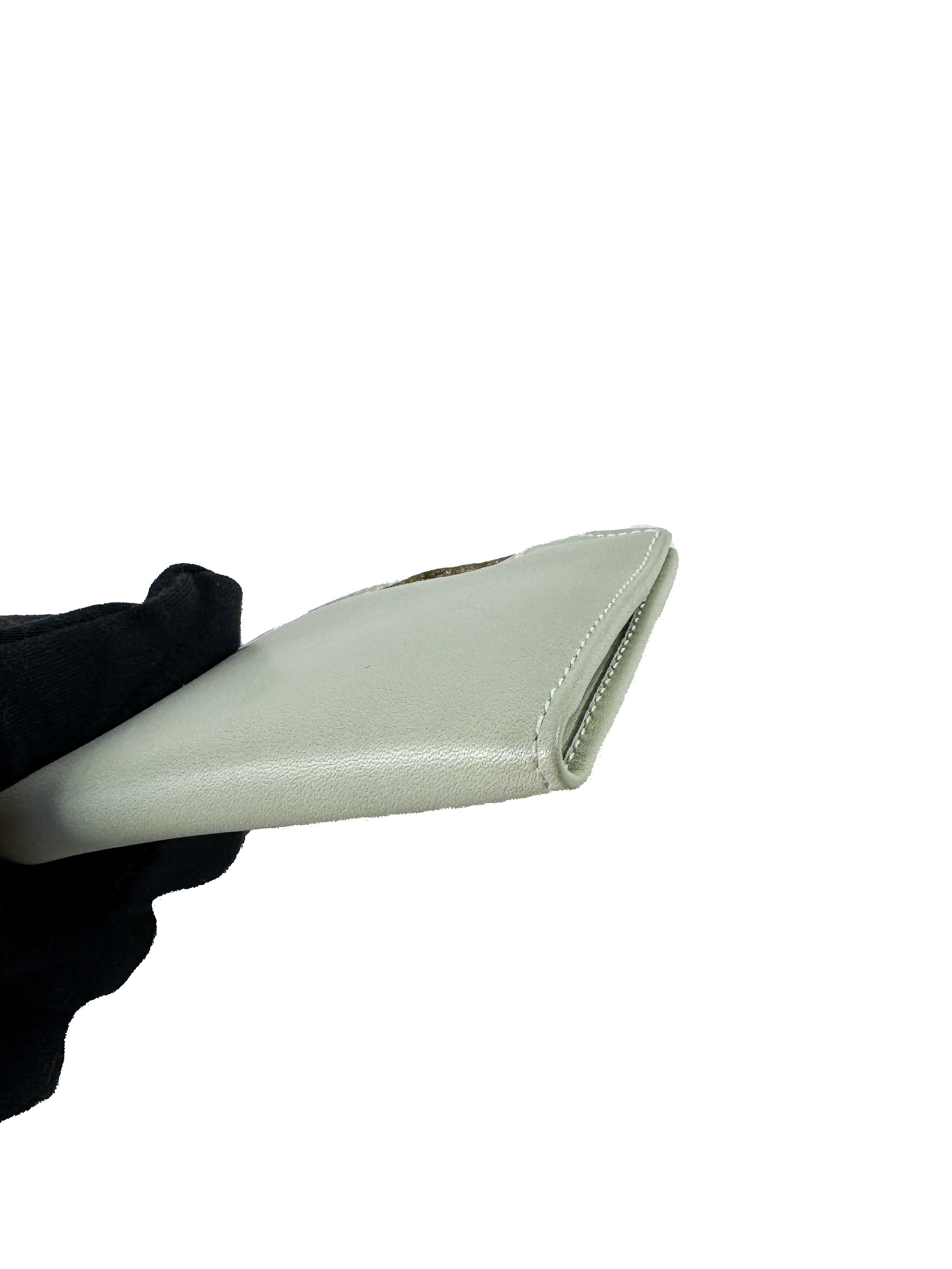 Salvatore Ferragamo light green leather accessory
