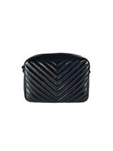Saint Laurent Lou black leather camera Matelasse Chevron bag small  GUE612544.0422