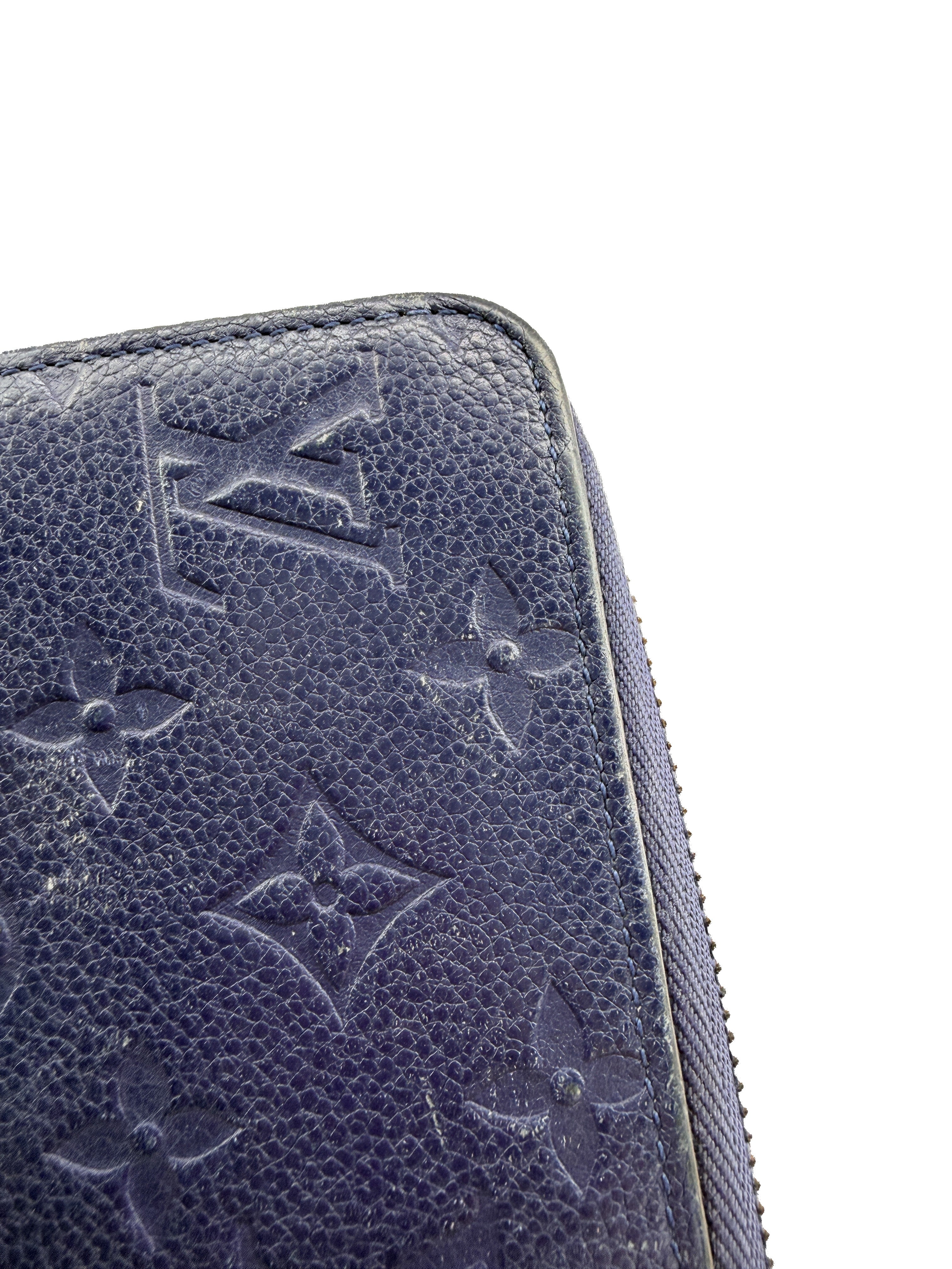 Louis Vuitton navy monogram empreinte zippy wallet SP1145 - My Girlfriend's Wardrobe LLC