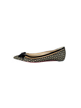 Christian Louboutin black patent leather Floque glitter flats size 38.5
