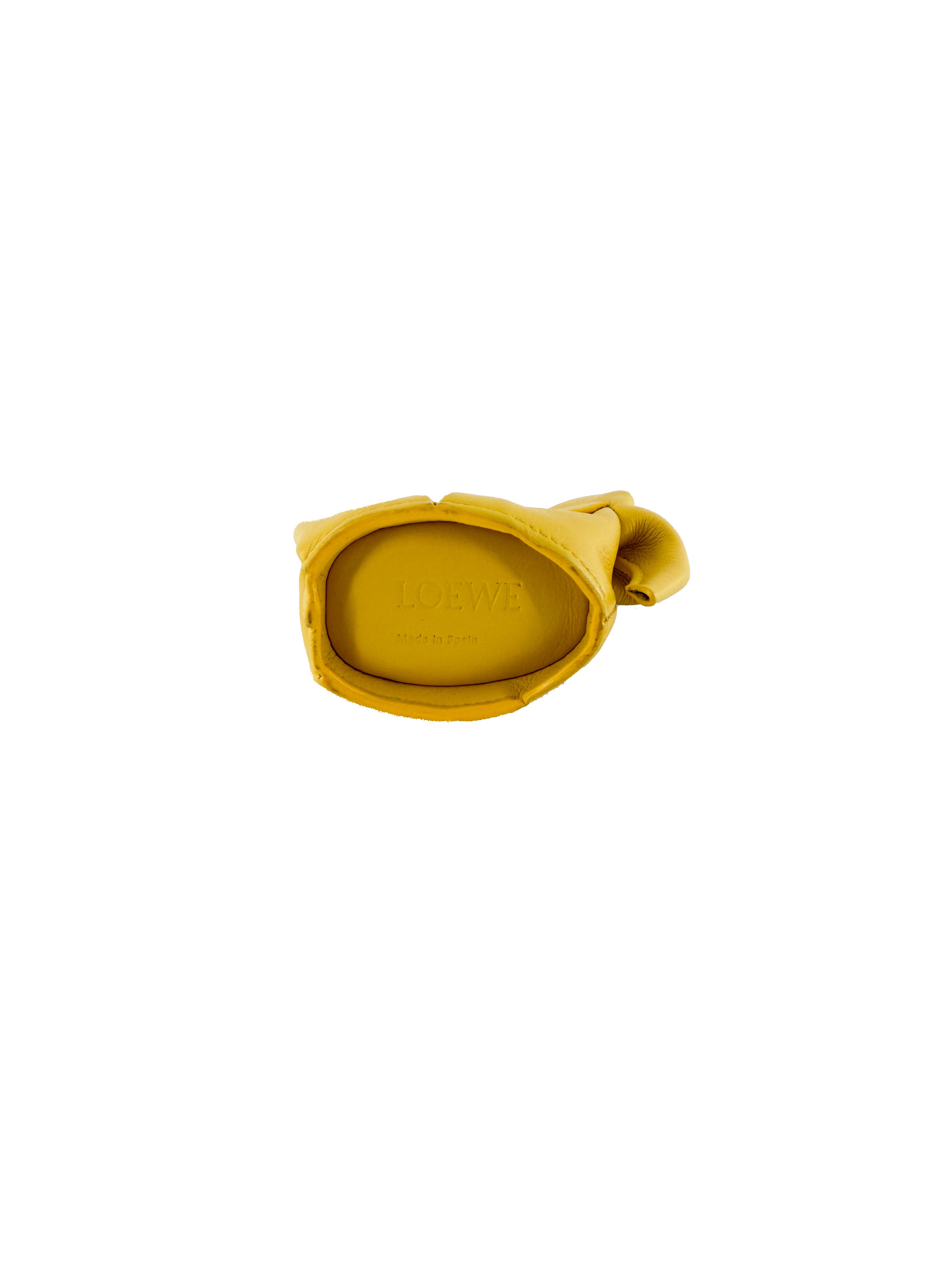 Loewe yellow leather Elephant zip pouch 101605