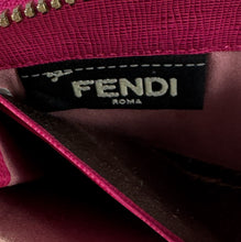 Fendi hot pink Elite leather zip around wallet